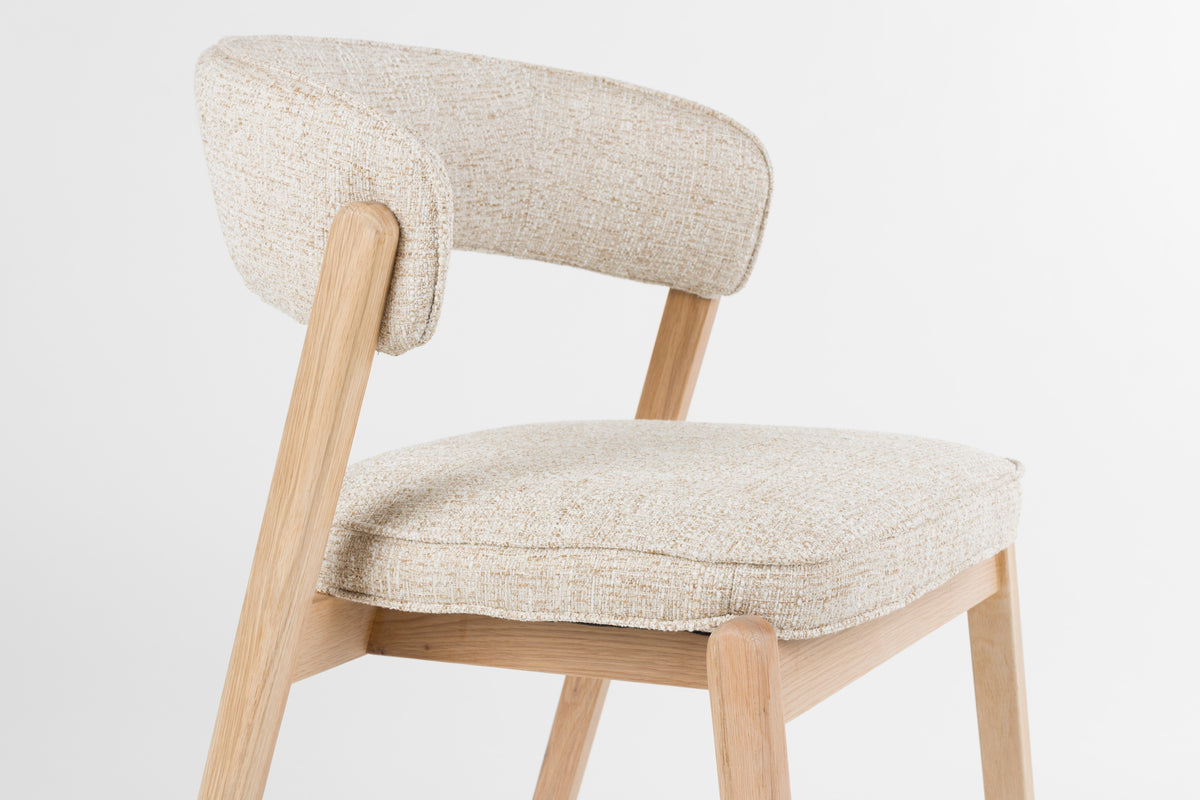 Bright Chair Beige with Oak Base