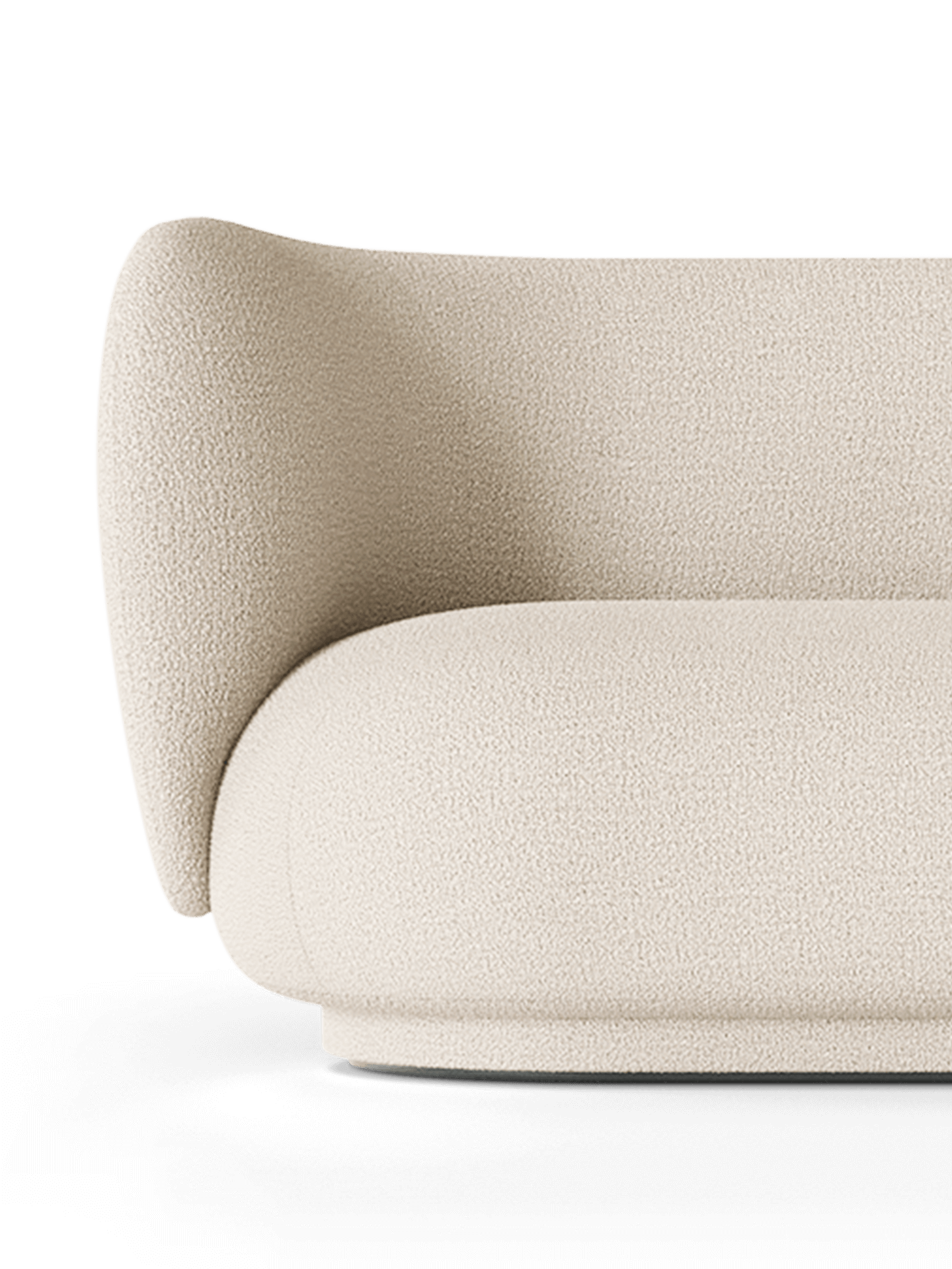 Rico bouclé 4-person sofa cream