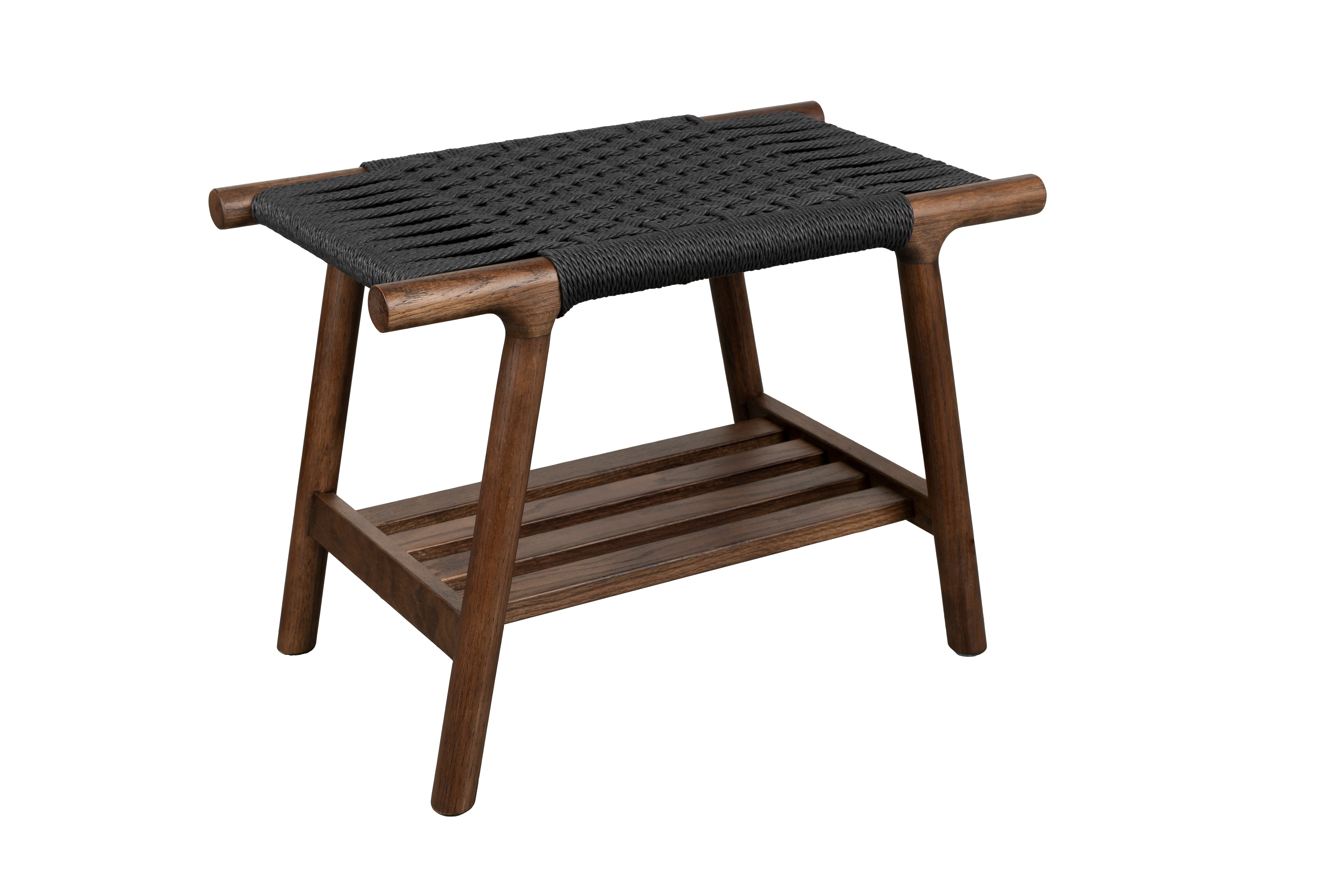 Hocker KINTARO aus dunkelbraunem Eichenholz