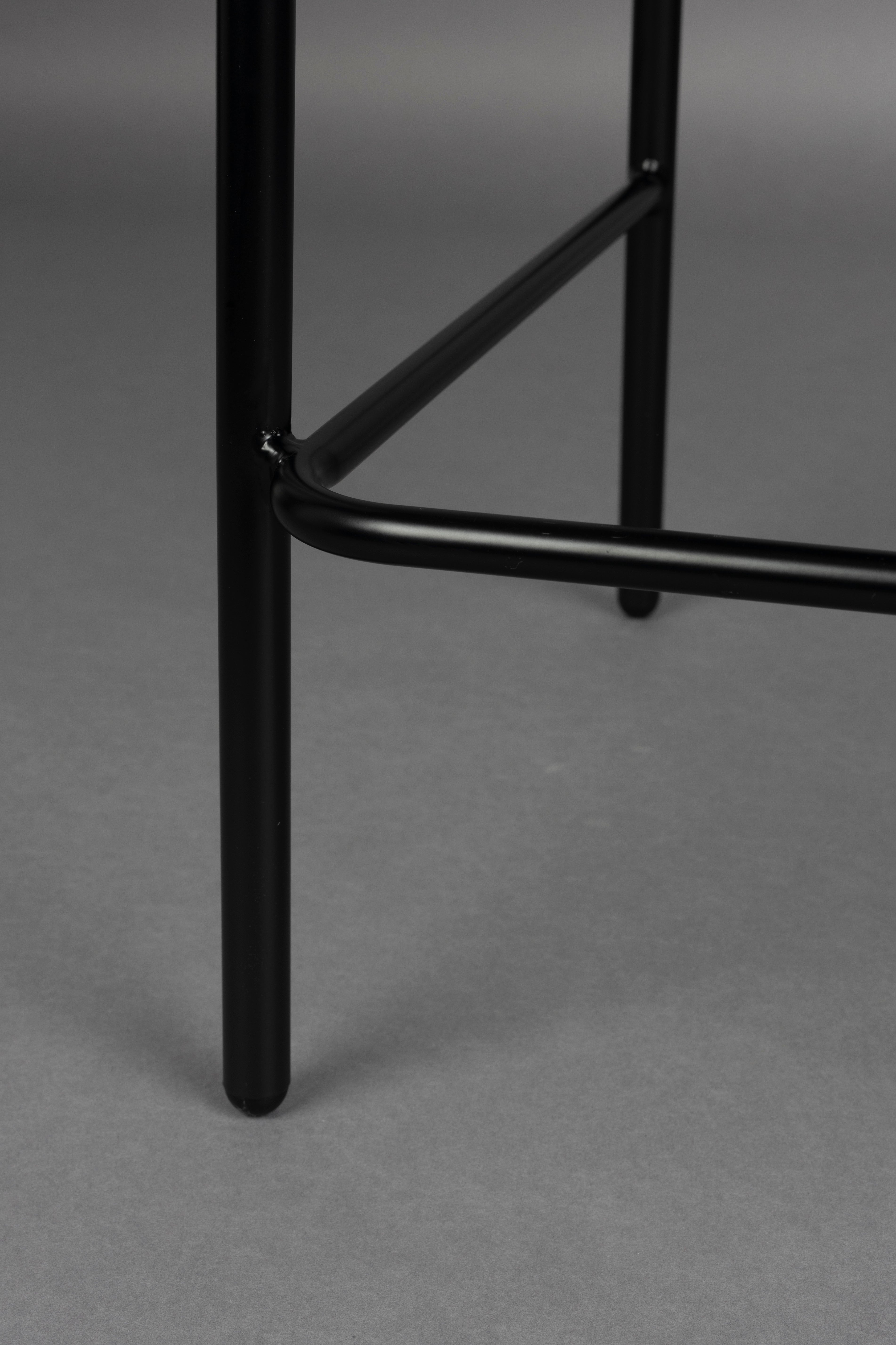 RODIN Beige Bar Stool with Wooden Base
