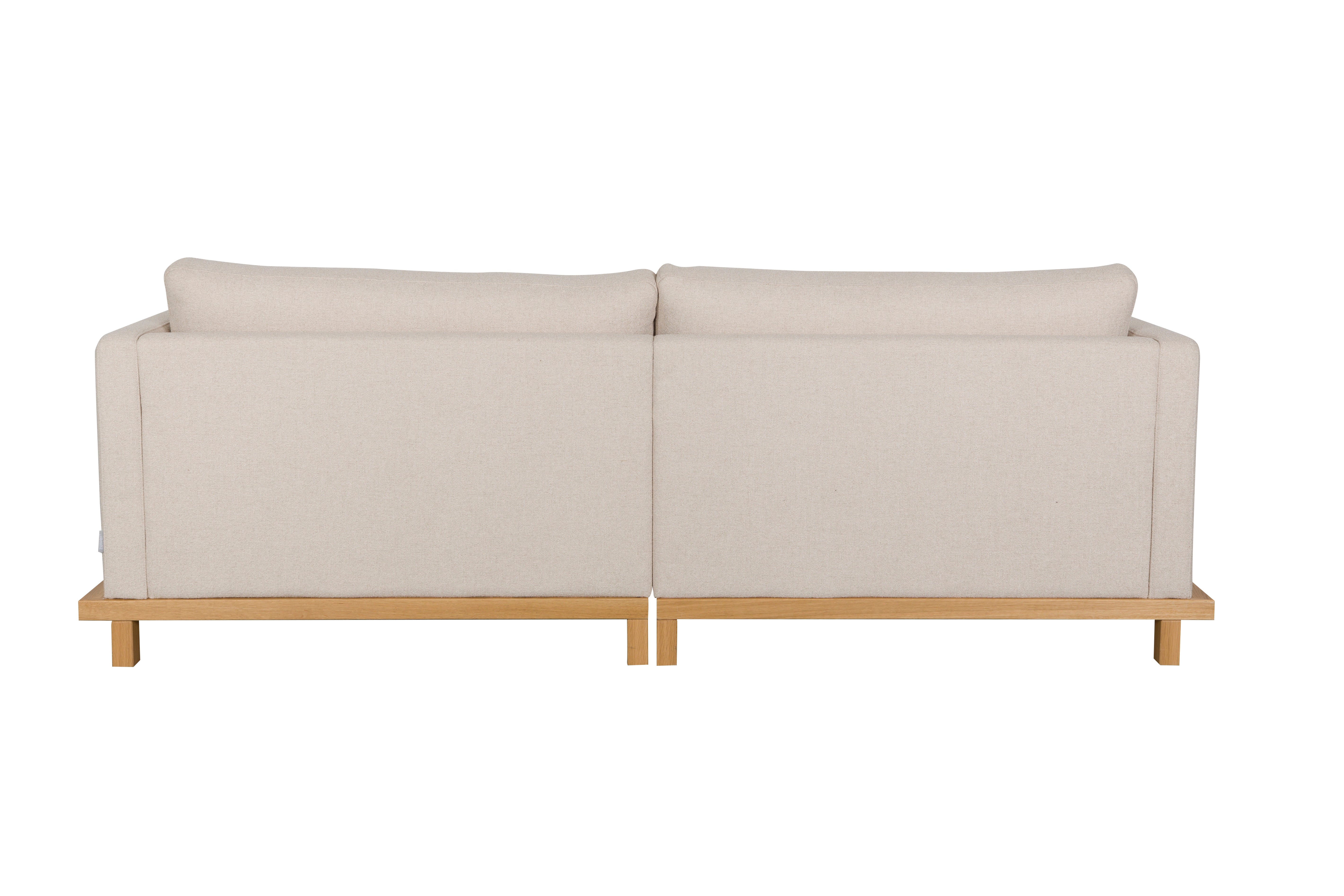 3-seater Sofa BLOSSOM beige with wooden base