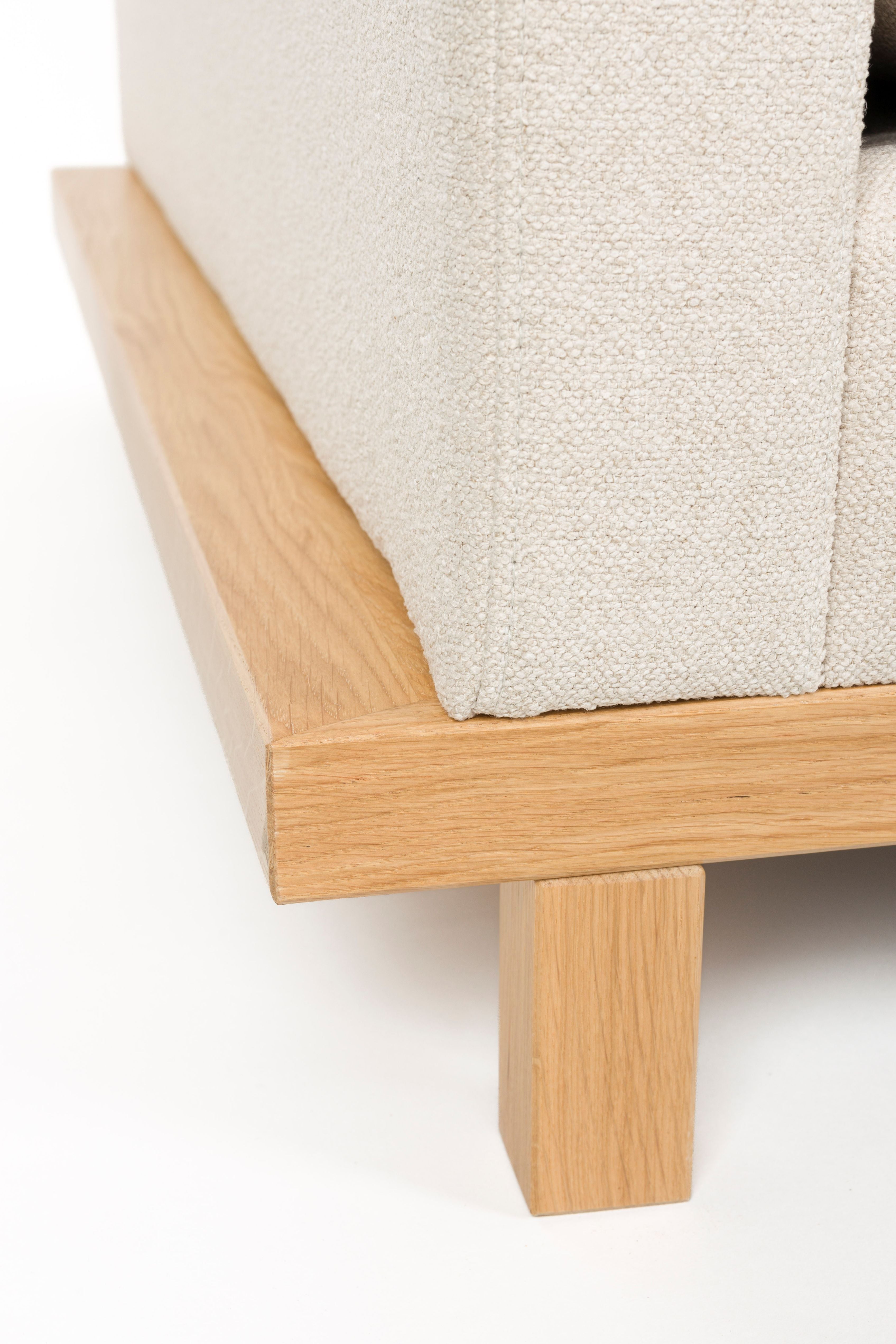 4.5-seater BLOSSOM sofa in beige with a wooden base