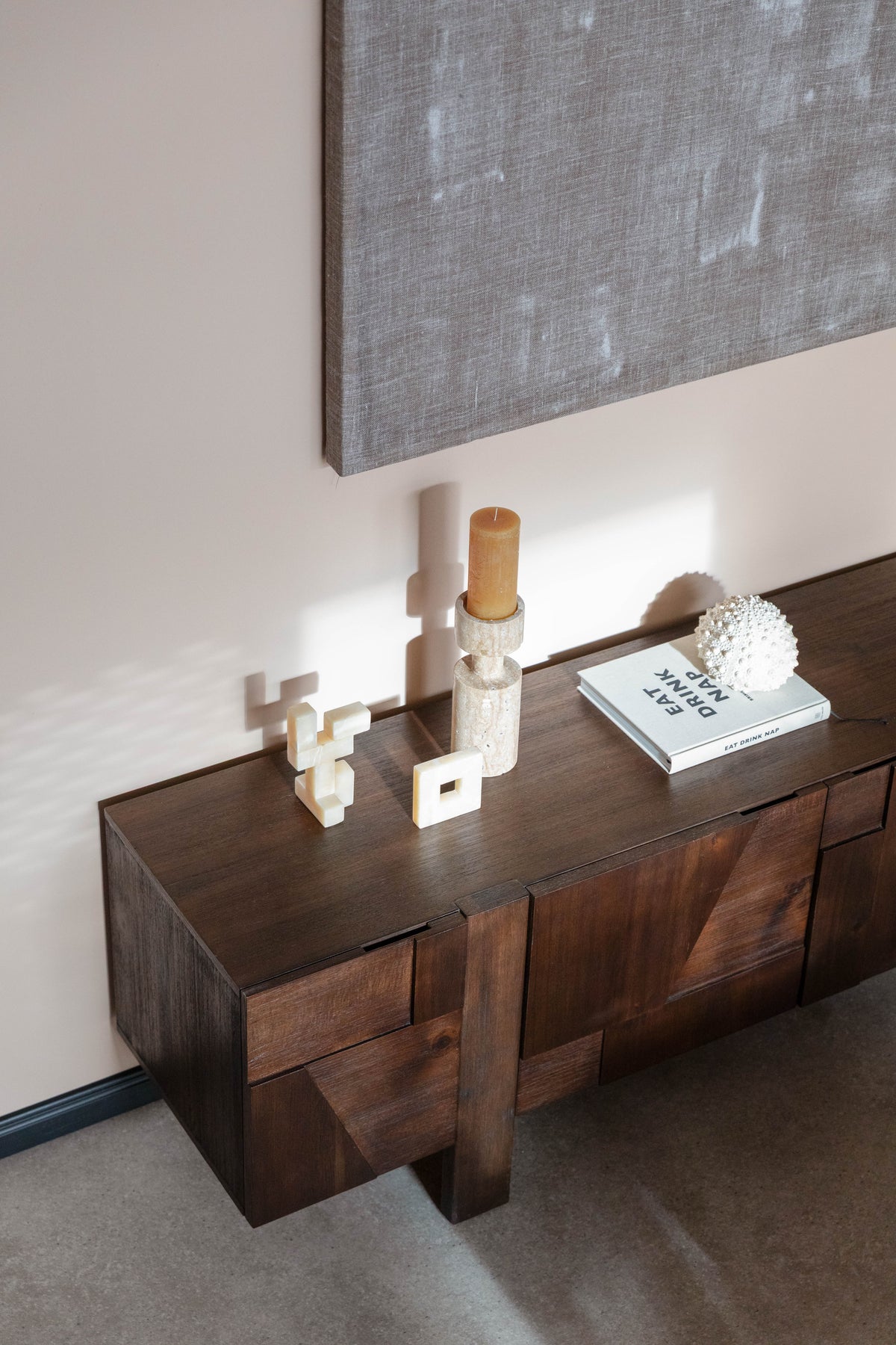 Bruneau Chest of Drawers in Dark Brown Acacia Wood