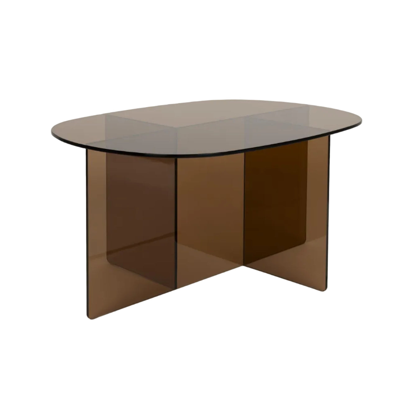 LINEA Coffee Table with Brown Glass