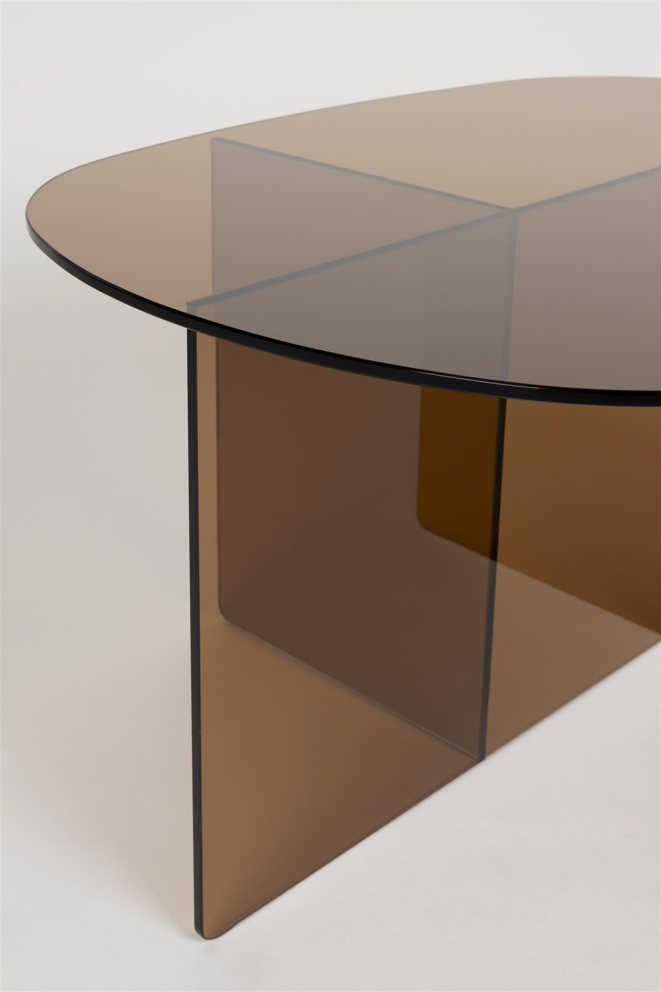 LINEA Coffee Table with Brown Glass