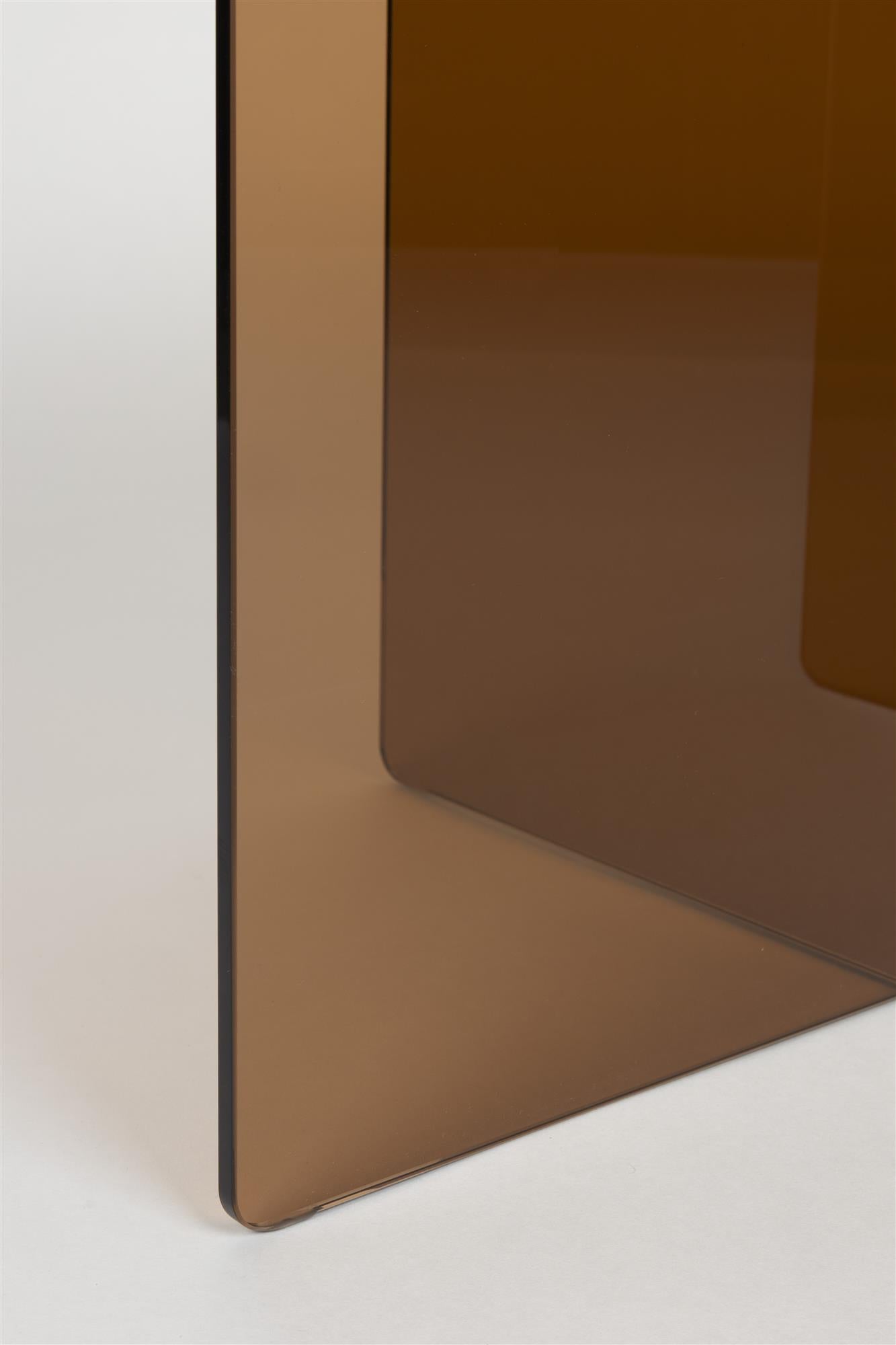 LINEA Coffee Table with Brown Glass