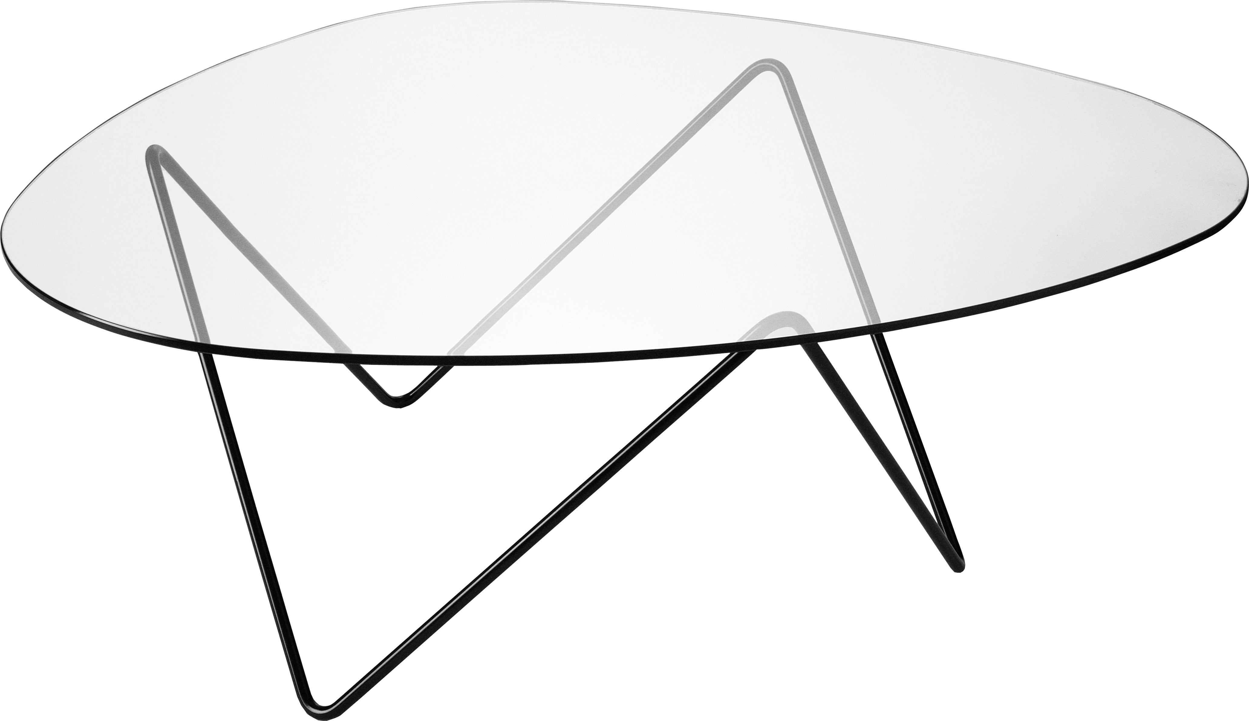 Couchtisch PEDRERA Glas mit schwarzem Gestell