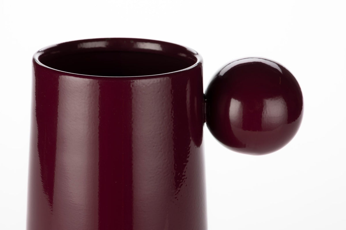Wazon DOT bordowy – wys. 30 cm