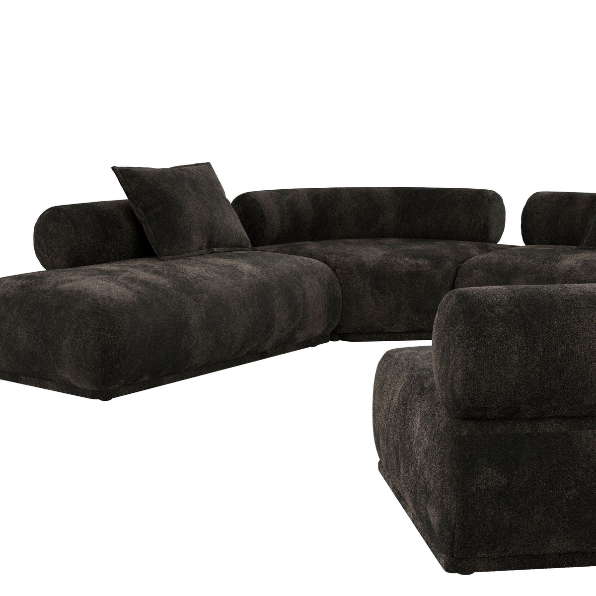 Sofa 7,5-osobowa REMBRANDT ciemnobrązowy prawostronny – ujęcie 2