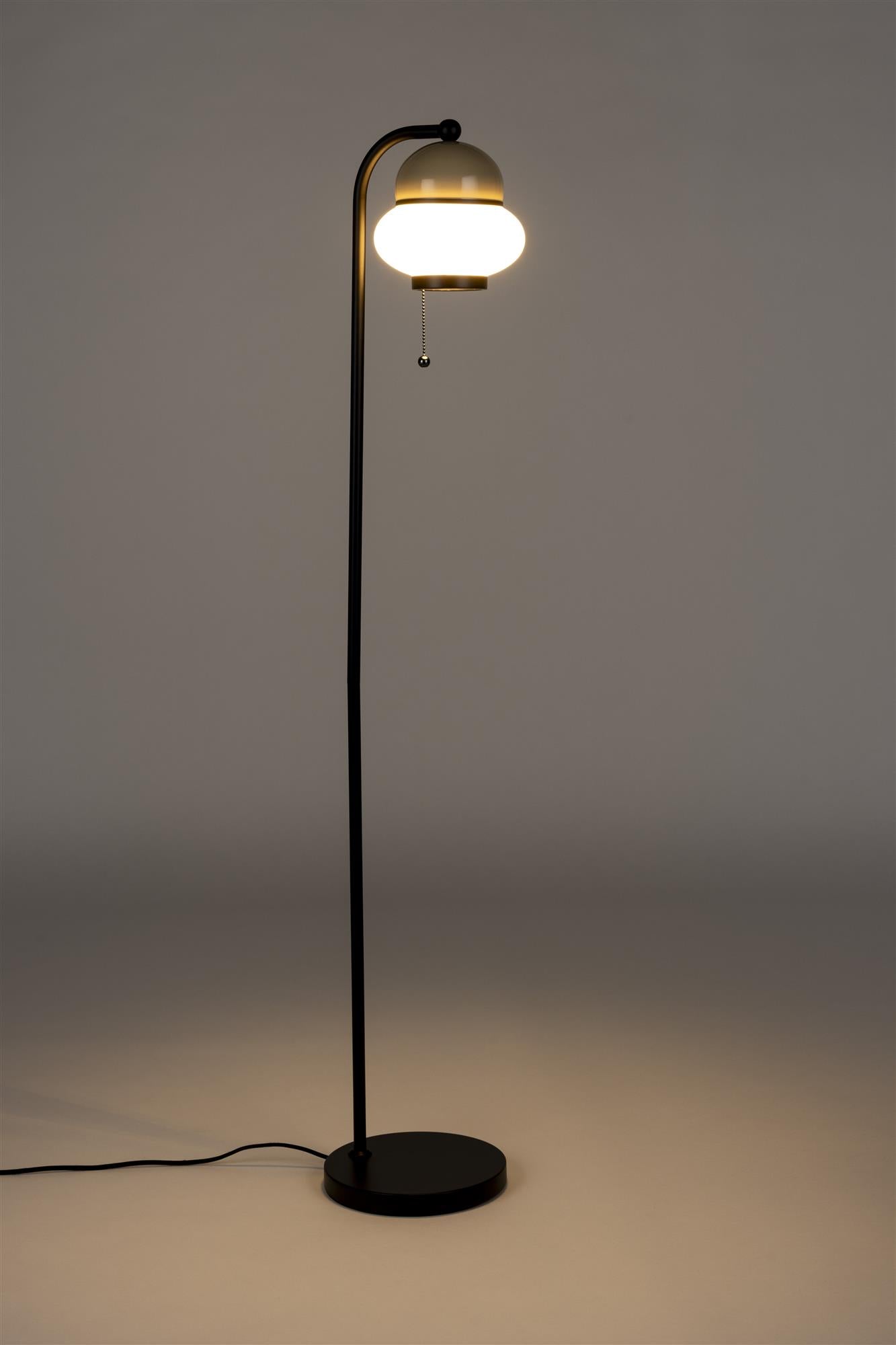 BUMBLE beige floor lamp with black finish