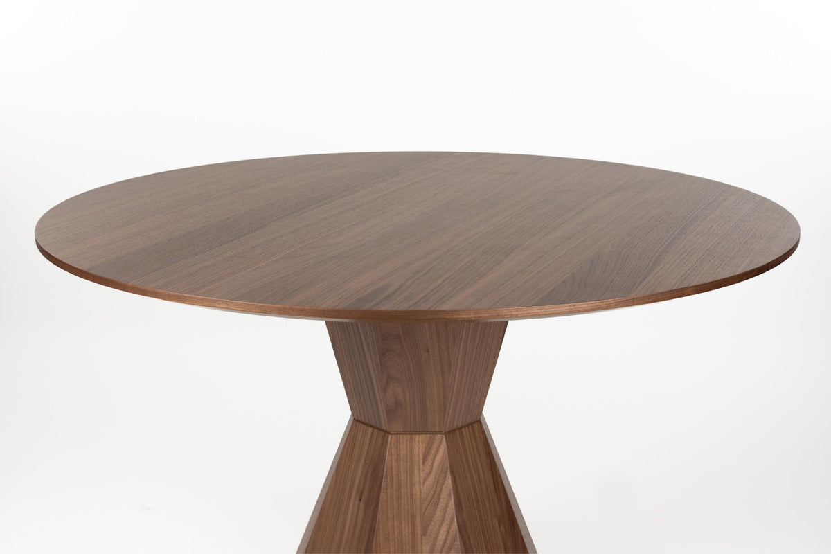 LOTUS Round Walnut Veneer Table