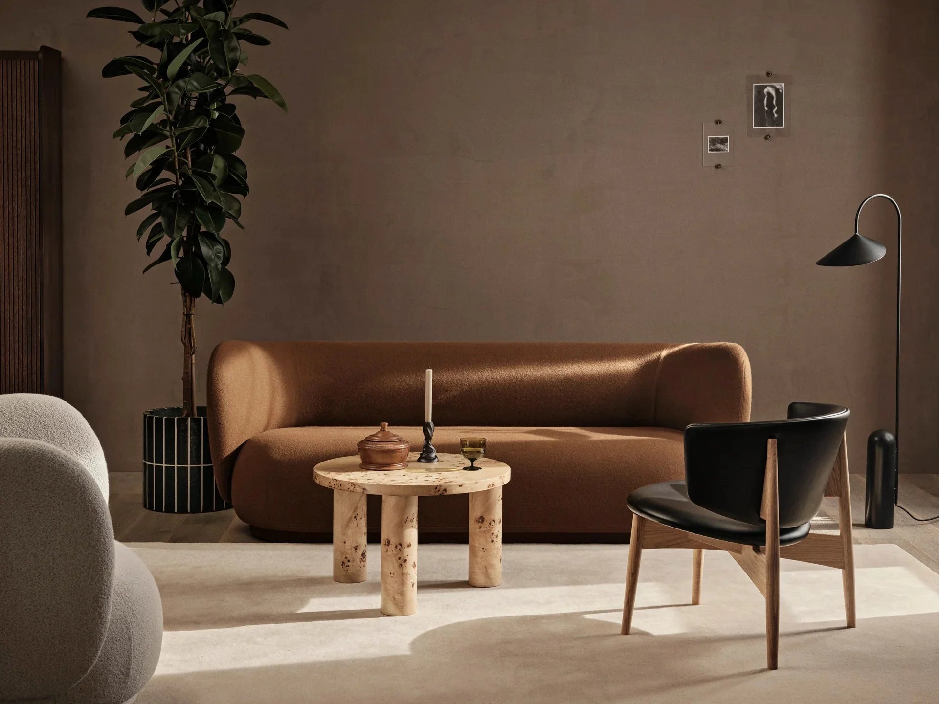 2-Seater Sofa RICO Coffee Bouclé