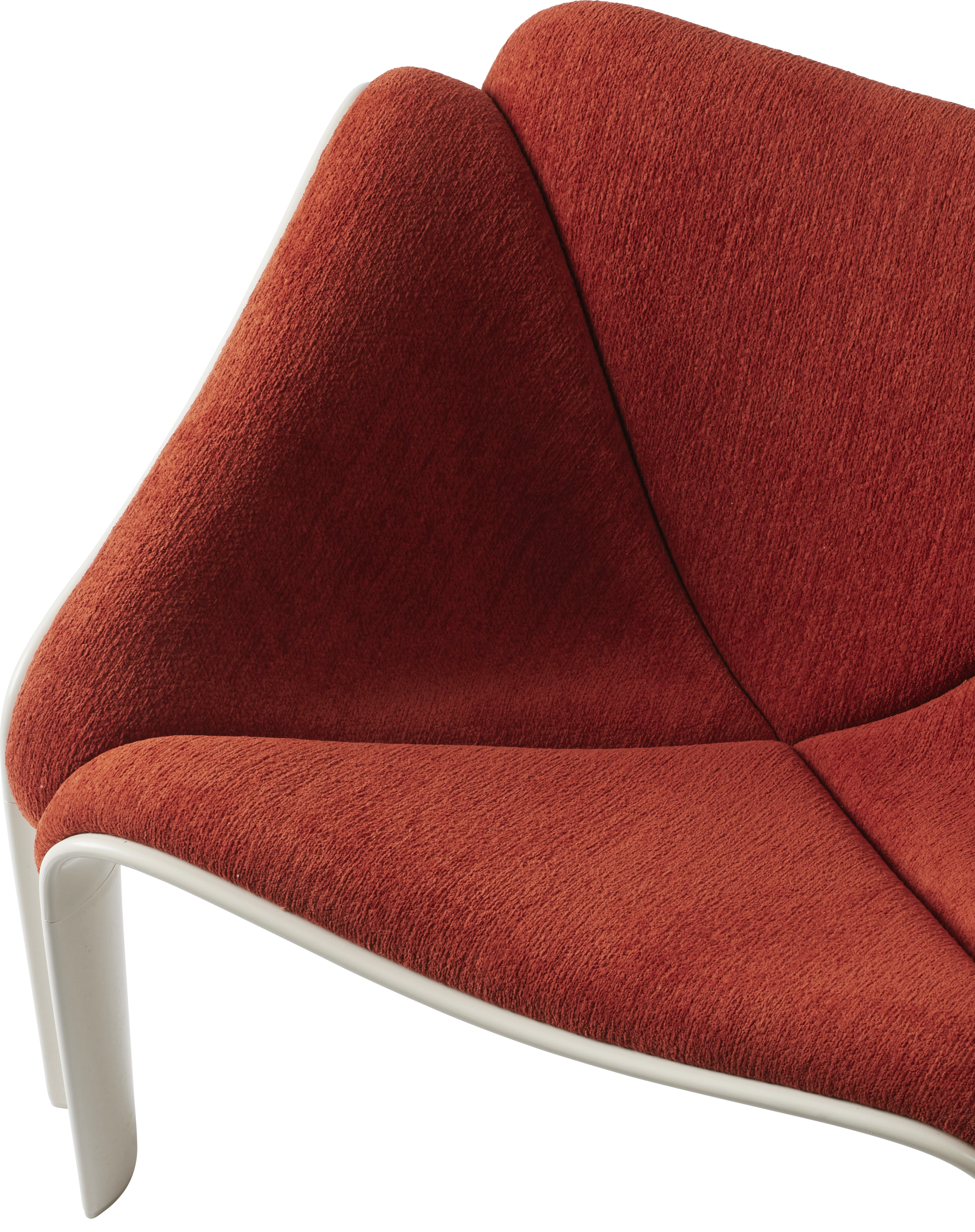 Sessel F300 rot mit weißem Fuß