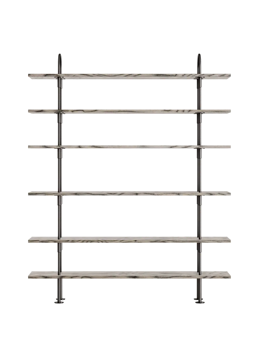 KEEN Shelf in Gray Wood with Black Brass Frame