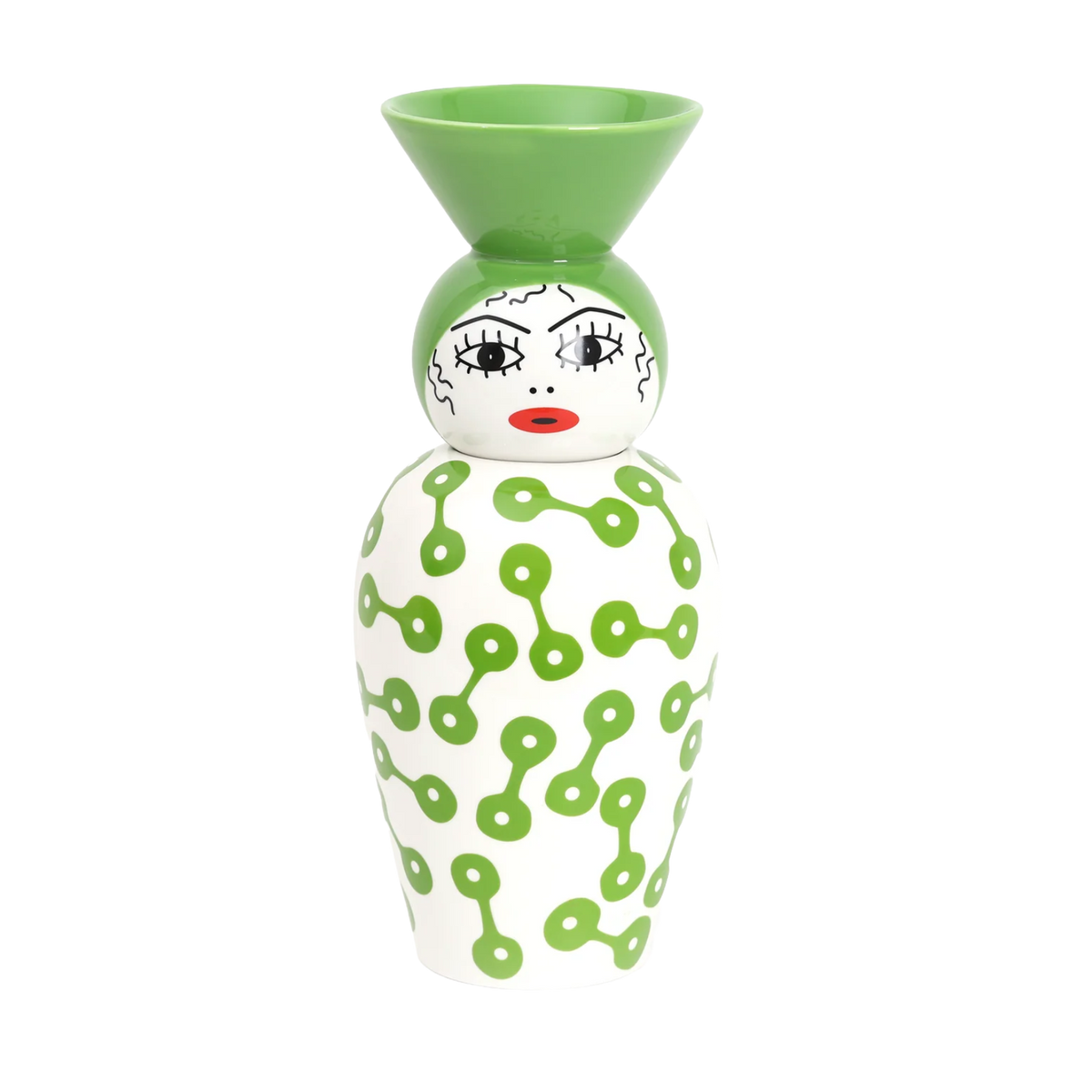 CANOPIE Vase with Lid - PIETRA green with white