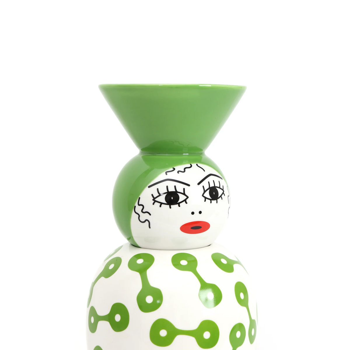 CANOPIE Vase with Lid - PIETRA green with white