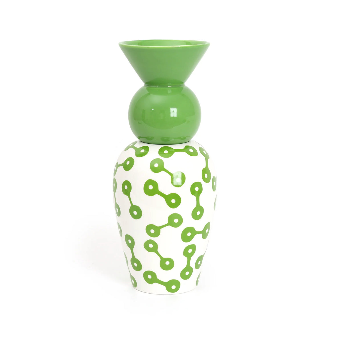 CANOPIE Vase with Lid - PIETRA green with white