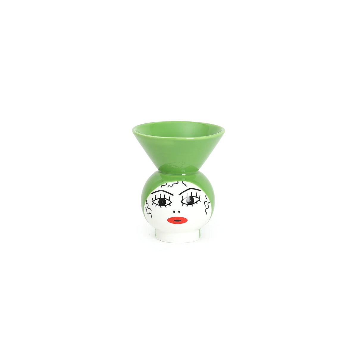 CANOPIE Vase with Lid - PIETRA green with white