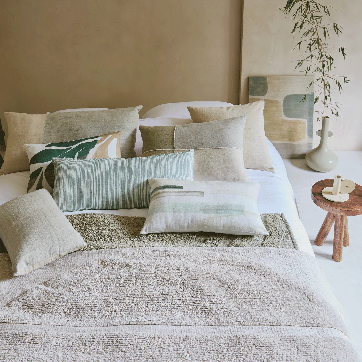 Olive Rainbow bedspread