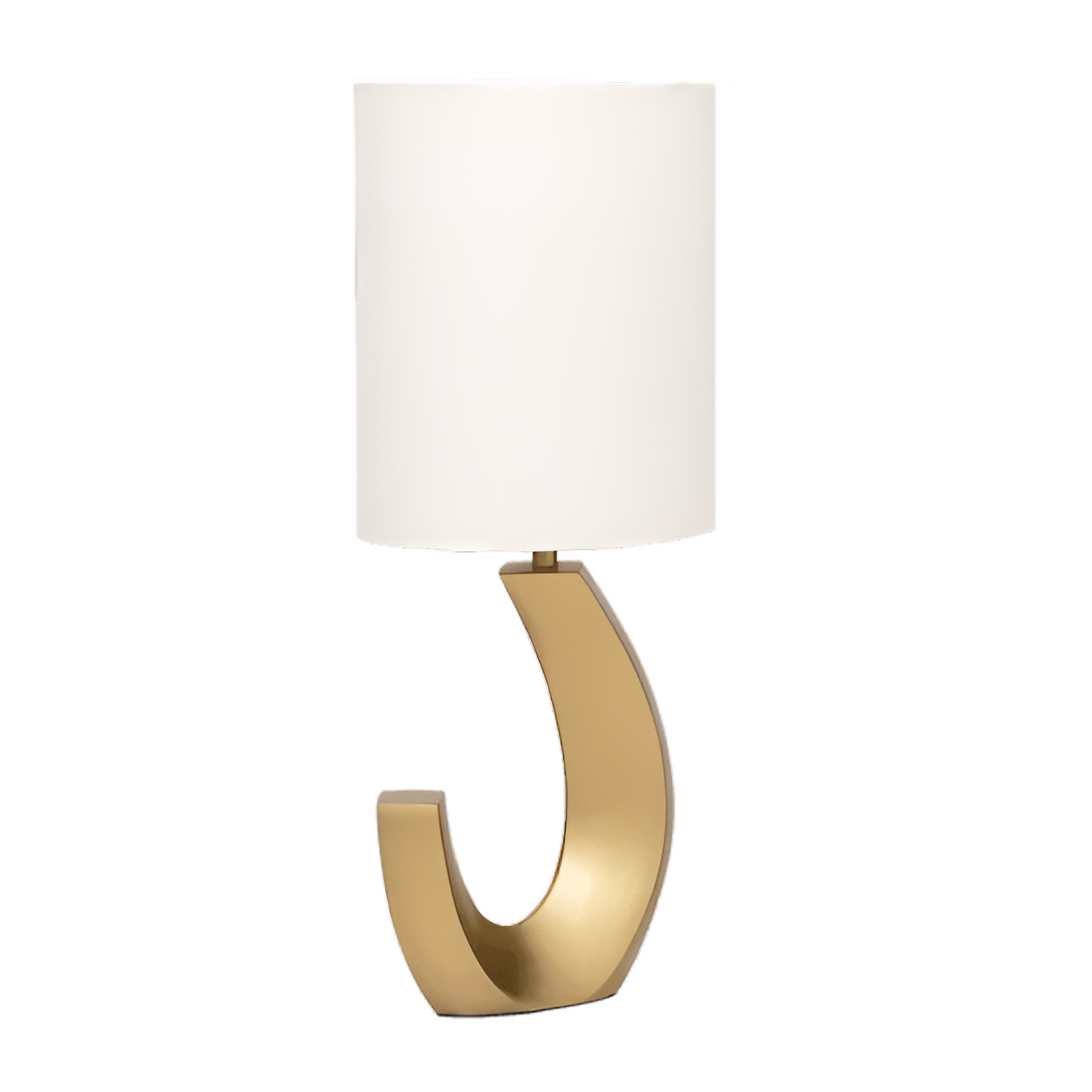 Lampa stołowa ELENA złota podstawa z bawełnianym abażurem