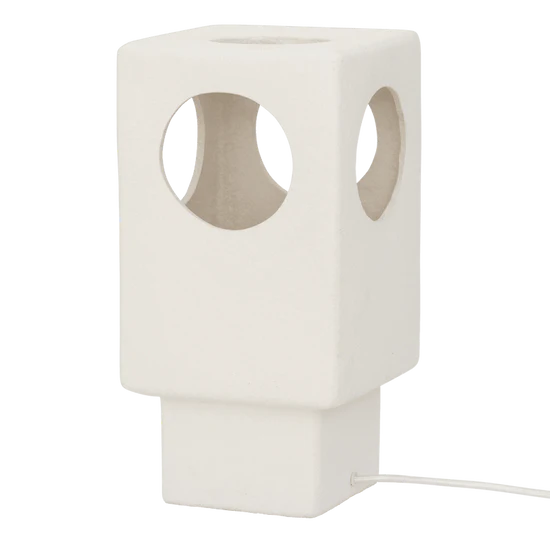Lampa stołowa LYCKA biała kamionka