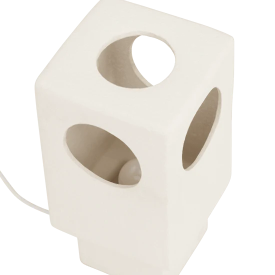 Lampa stołowa LYCKA biała kamionka