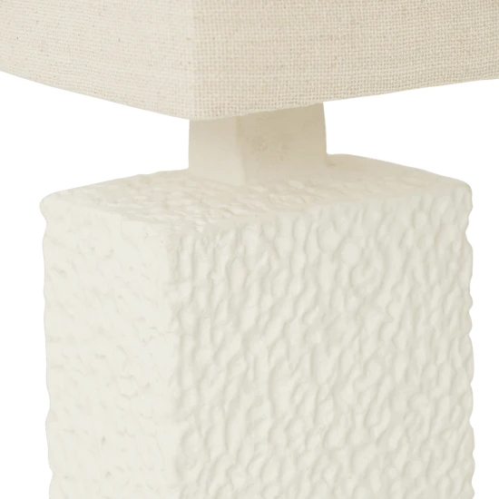 Lampa stołowa MEJA kremowa kamionka z bawełnianym abażurem