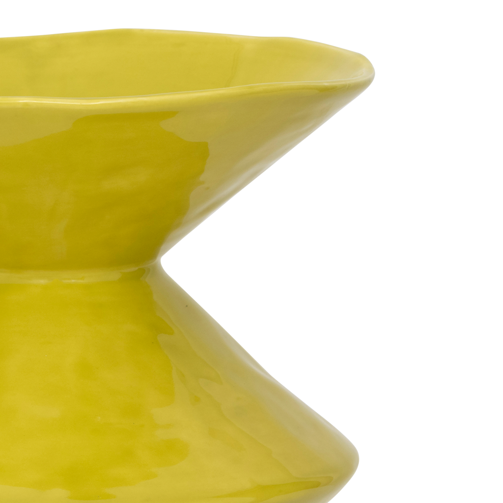 Ceramic vase ZALE lime yellow