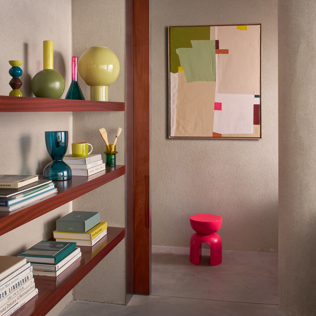 LEKEN brown candlestick with orange