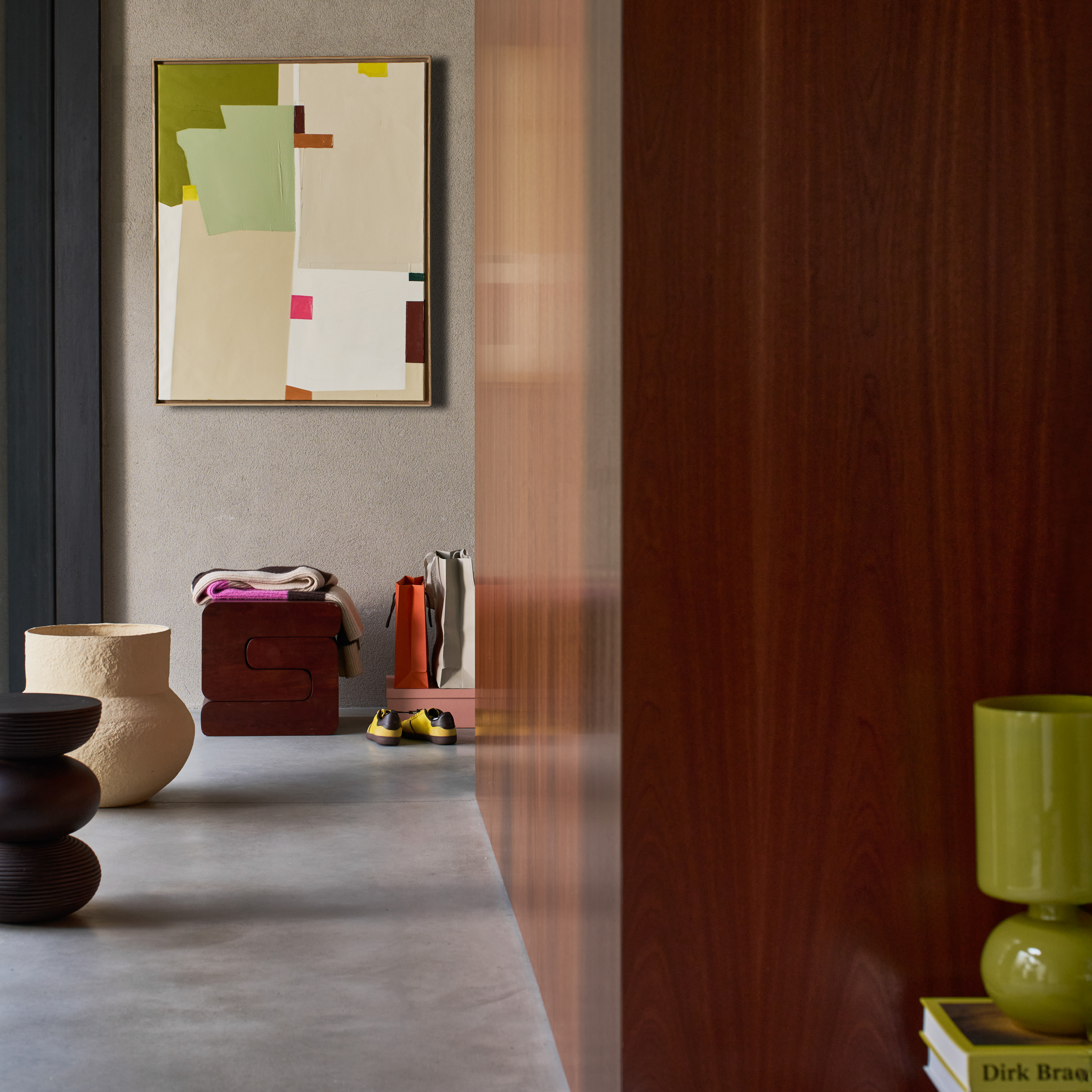 VARIKAS wall decoration beige with green