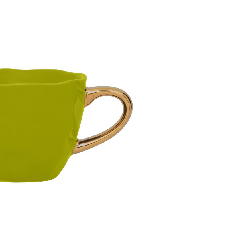 GOOD MORNING green espresso cup with gold