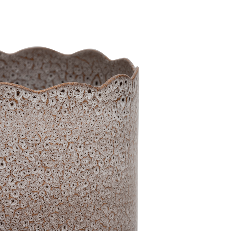 RIVER Brown and White Ceramic Planter