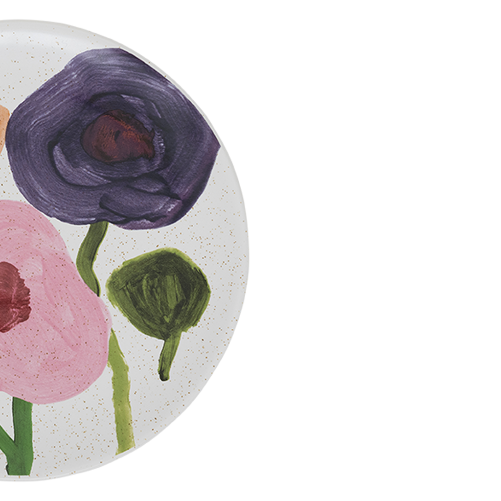 Ceramic Plate HANAKO Plant Motif