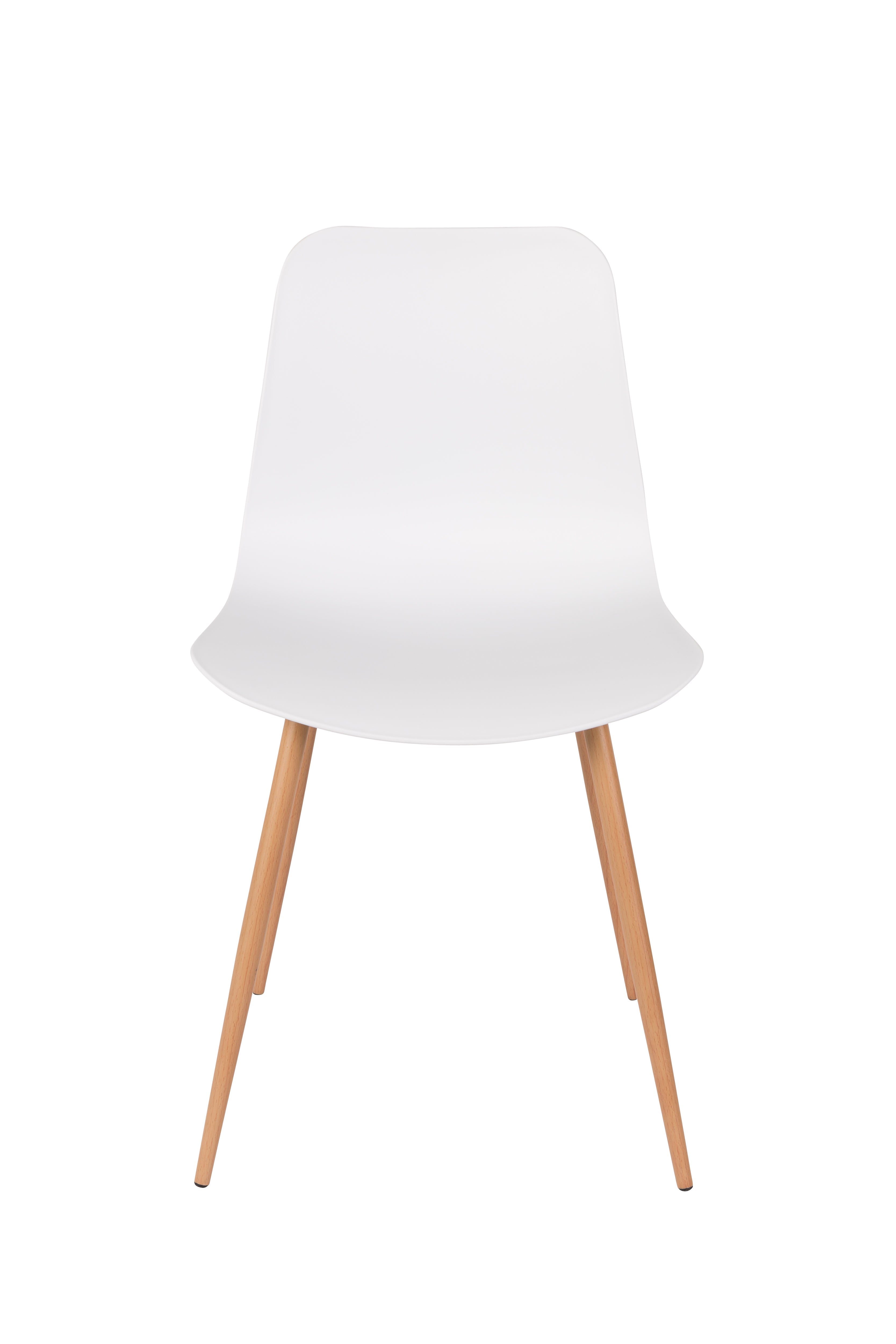 Leon white chair with a wooden base