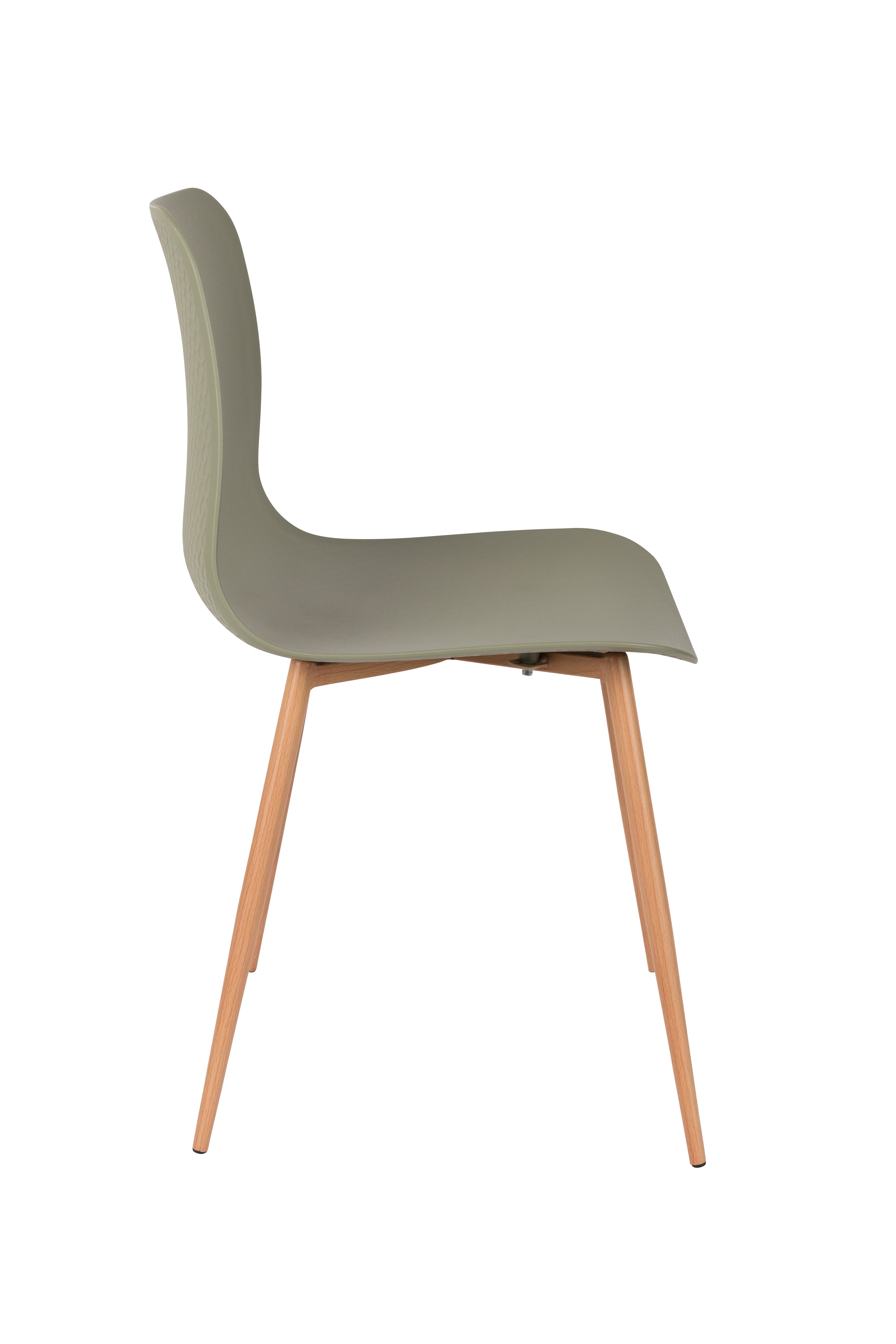 Leon Zielony chair with a wooden base