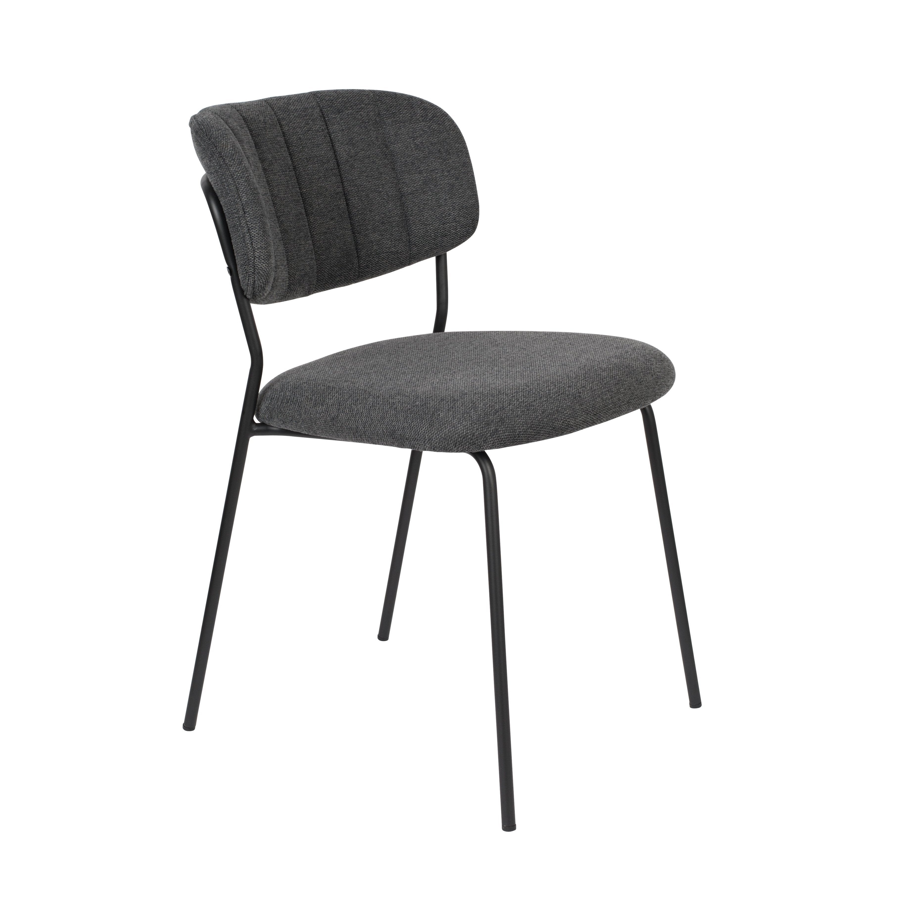 Jolien Dark gray chair with a black base