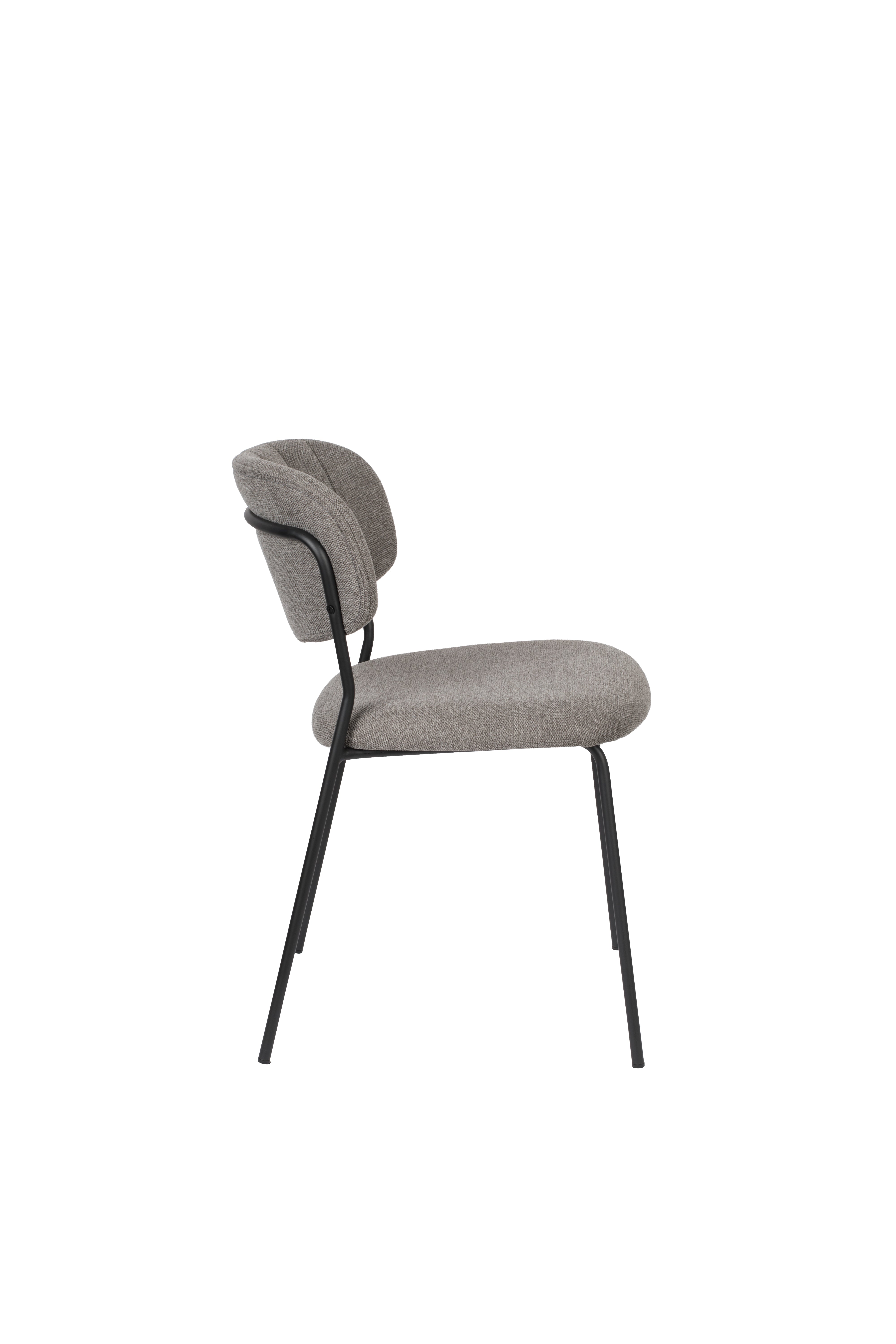 Jolien Gray chair with a black base