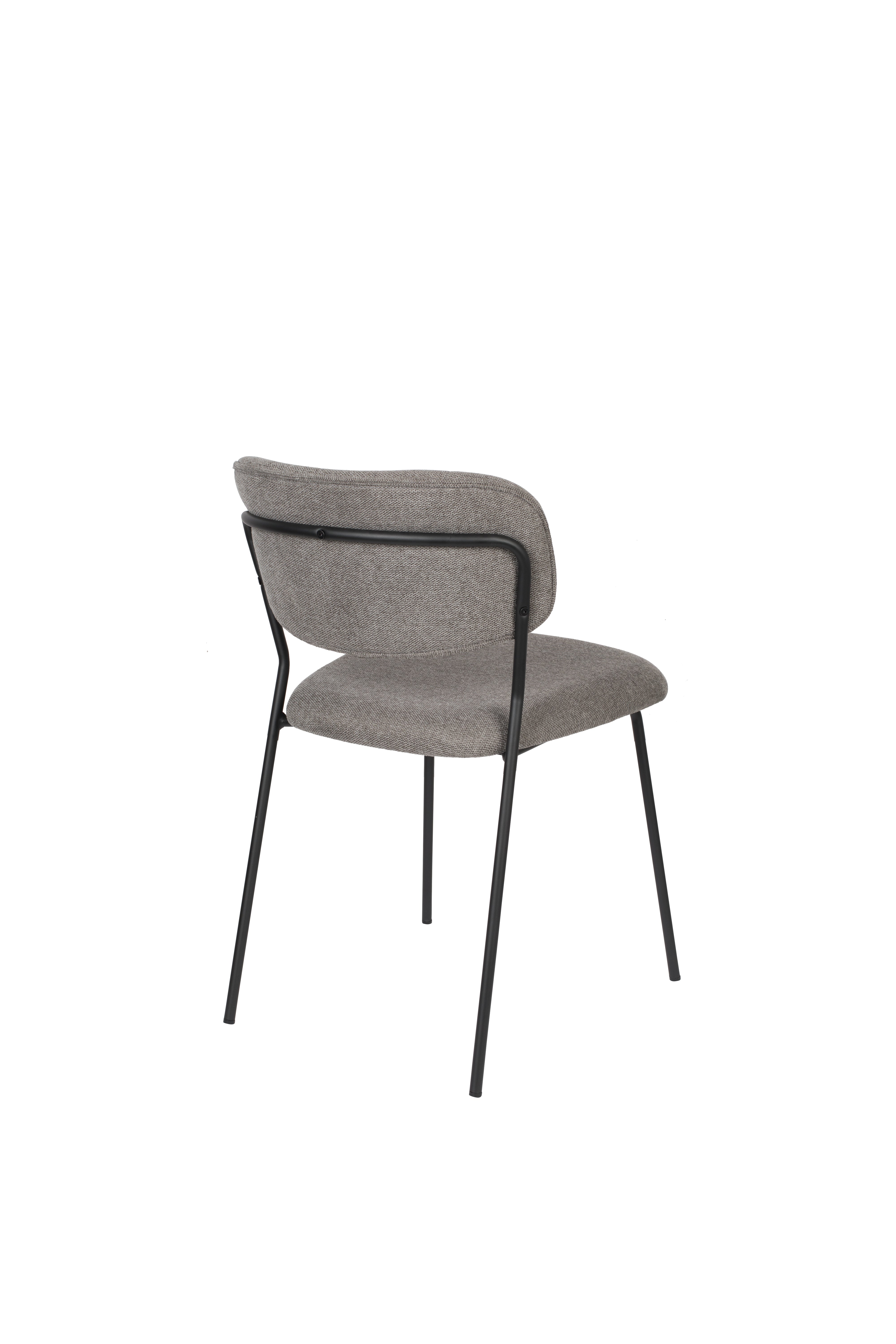 Jolien Gray chair with a black base