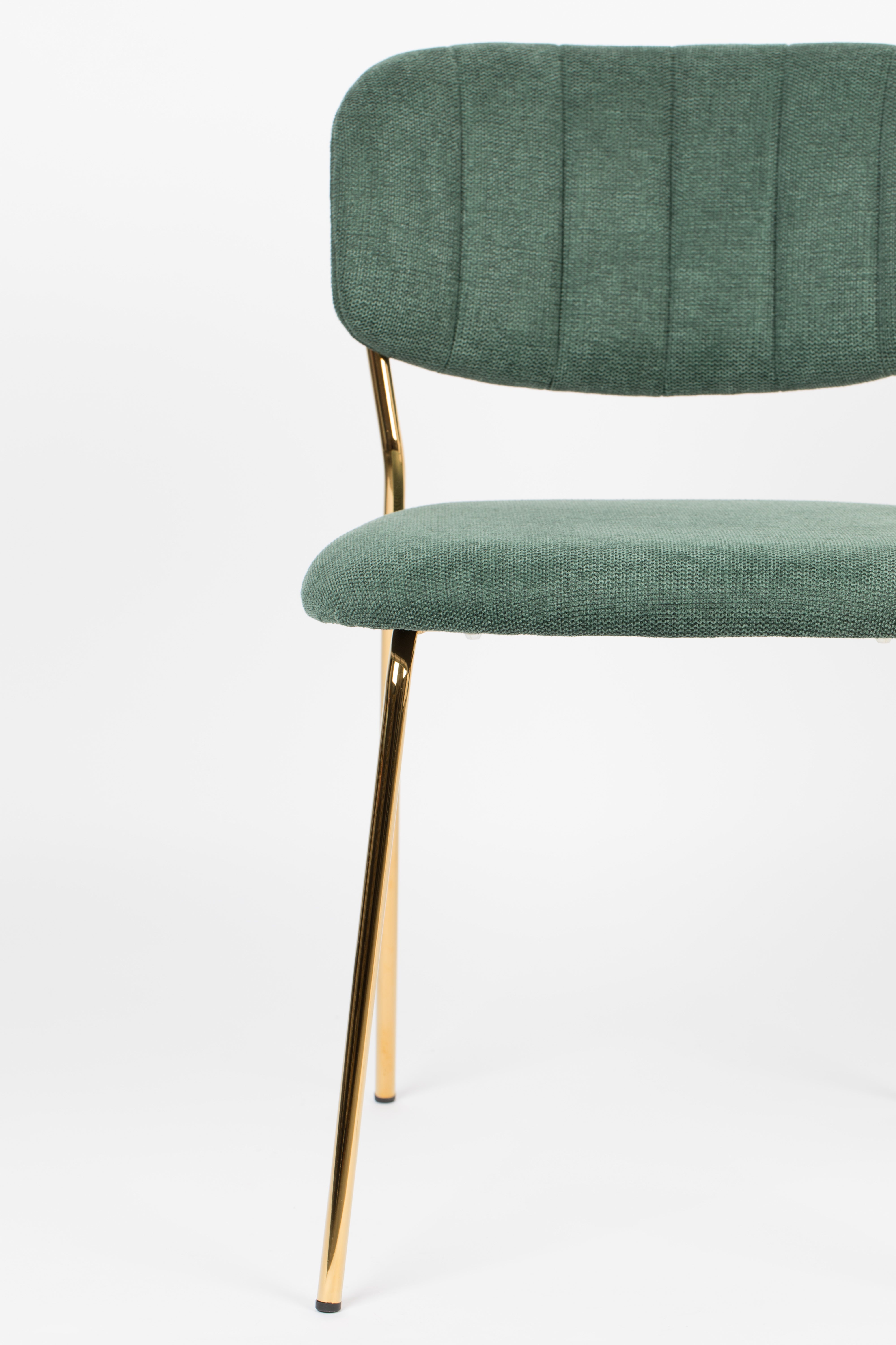 Jolien Dark green chair with a golden base