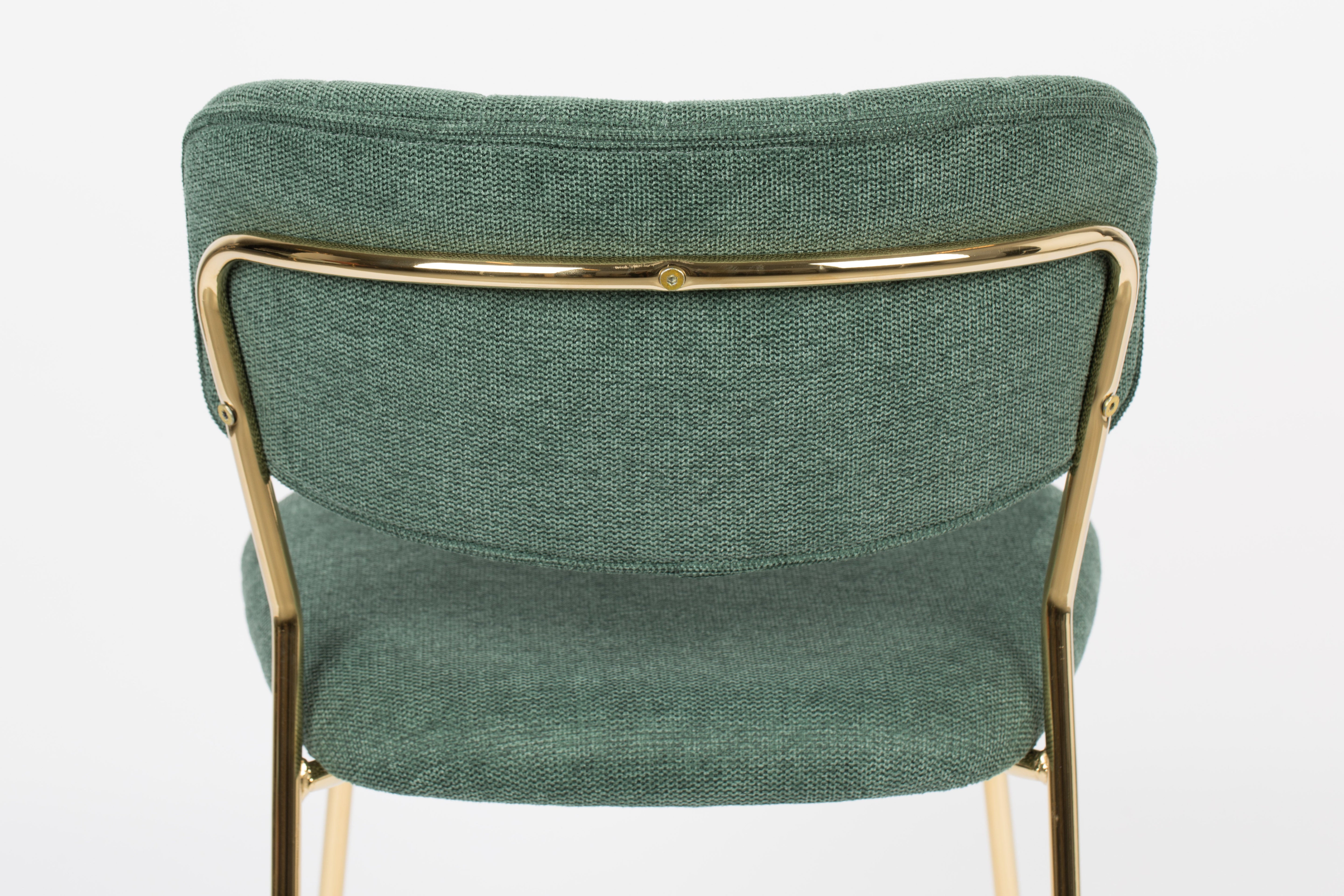 Jolien Dark green chair with a golden base