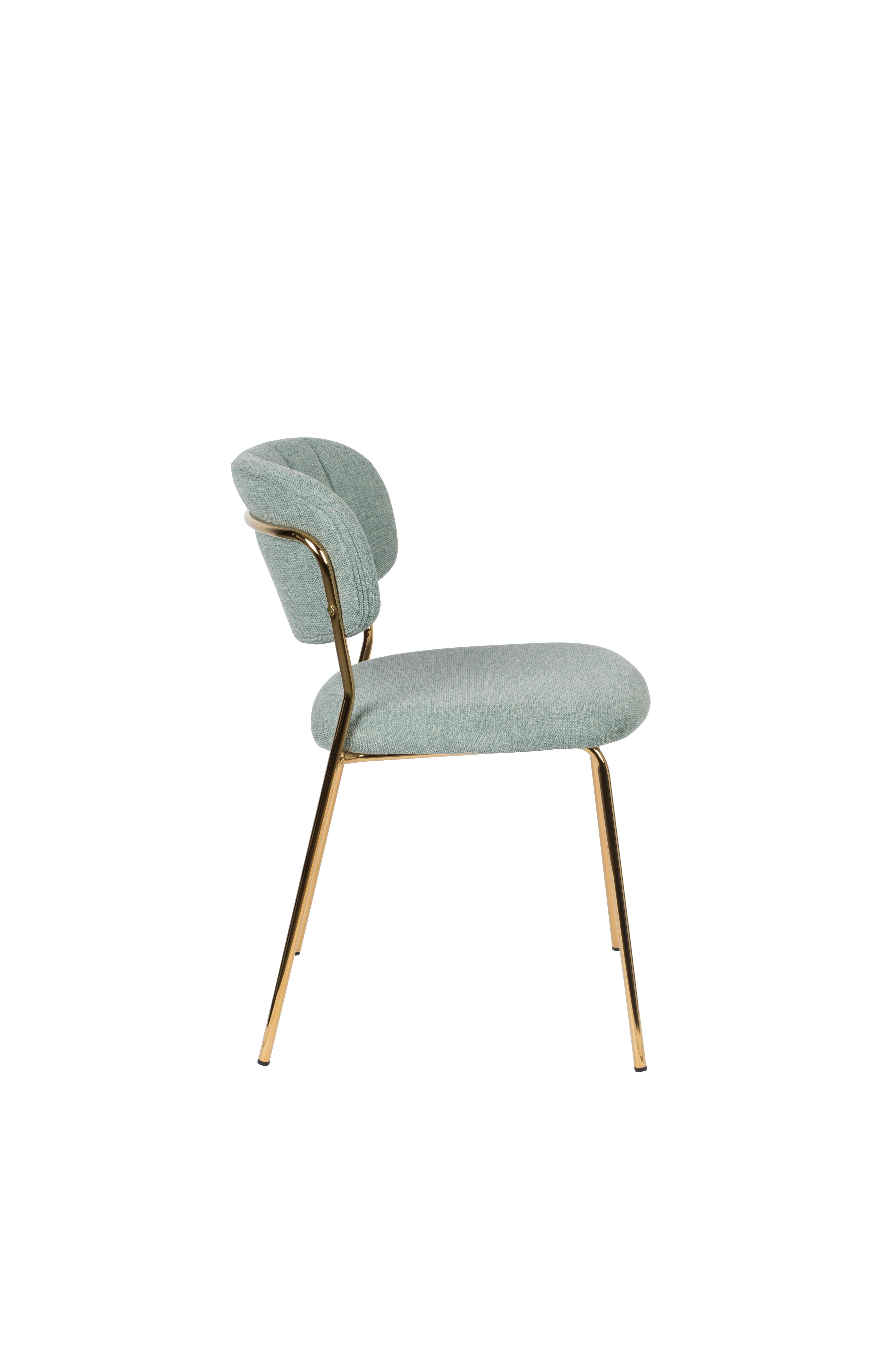 Jolien light -green chair with a golden base