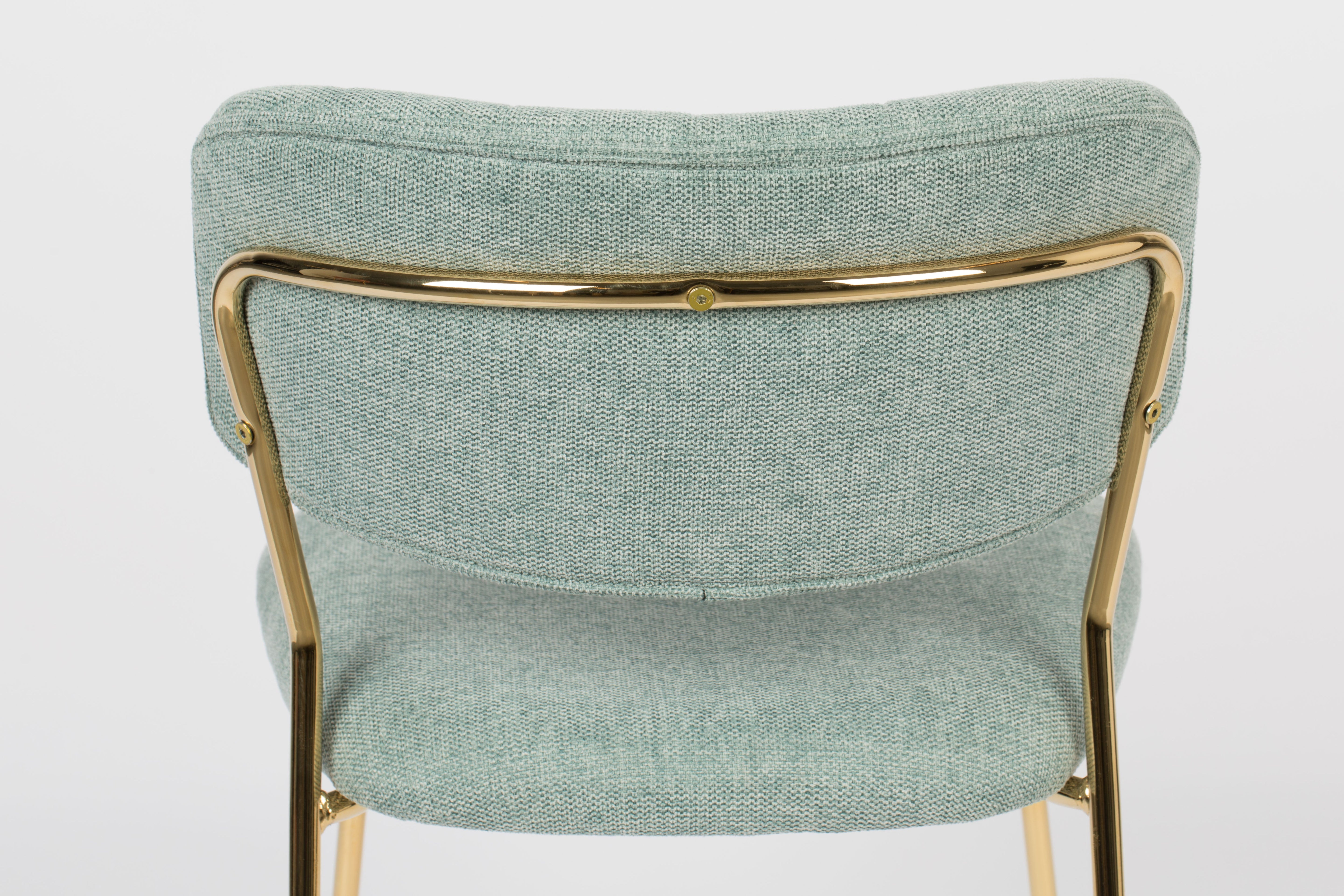 Jolien light -green chair with a golden base