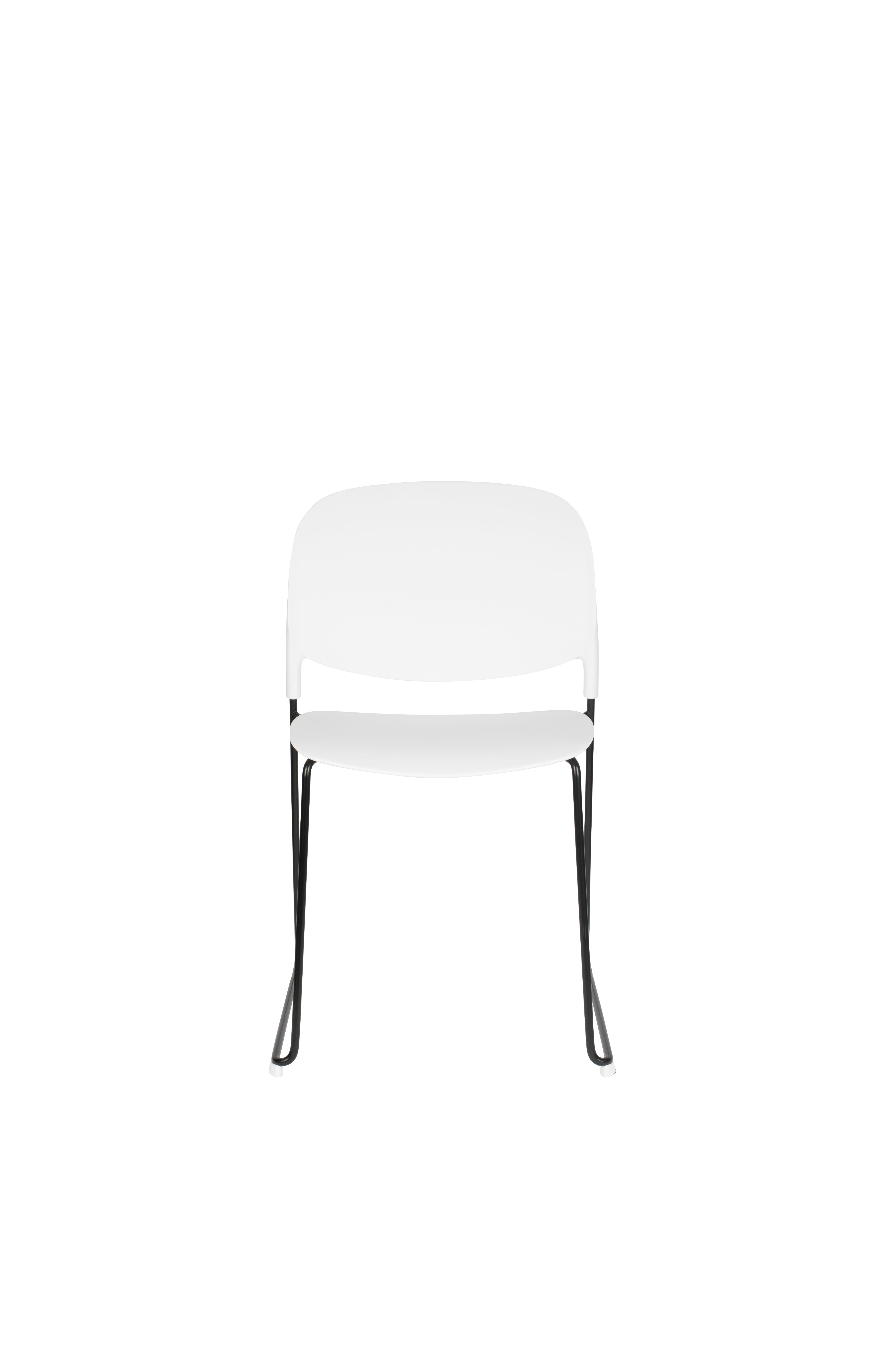 Stacks White chair with a black base