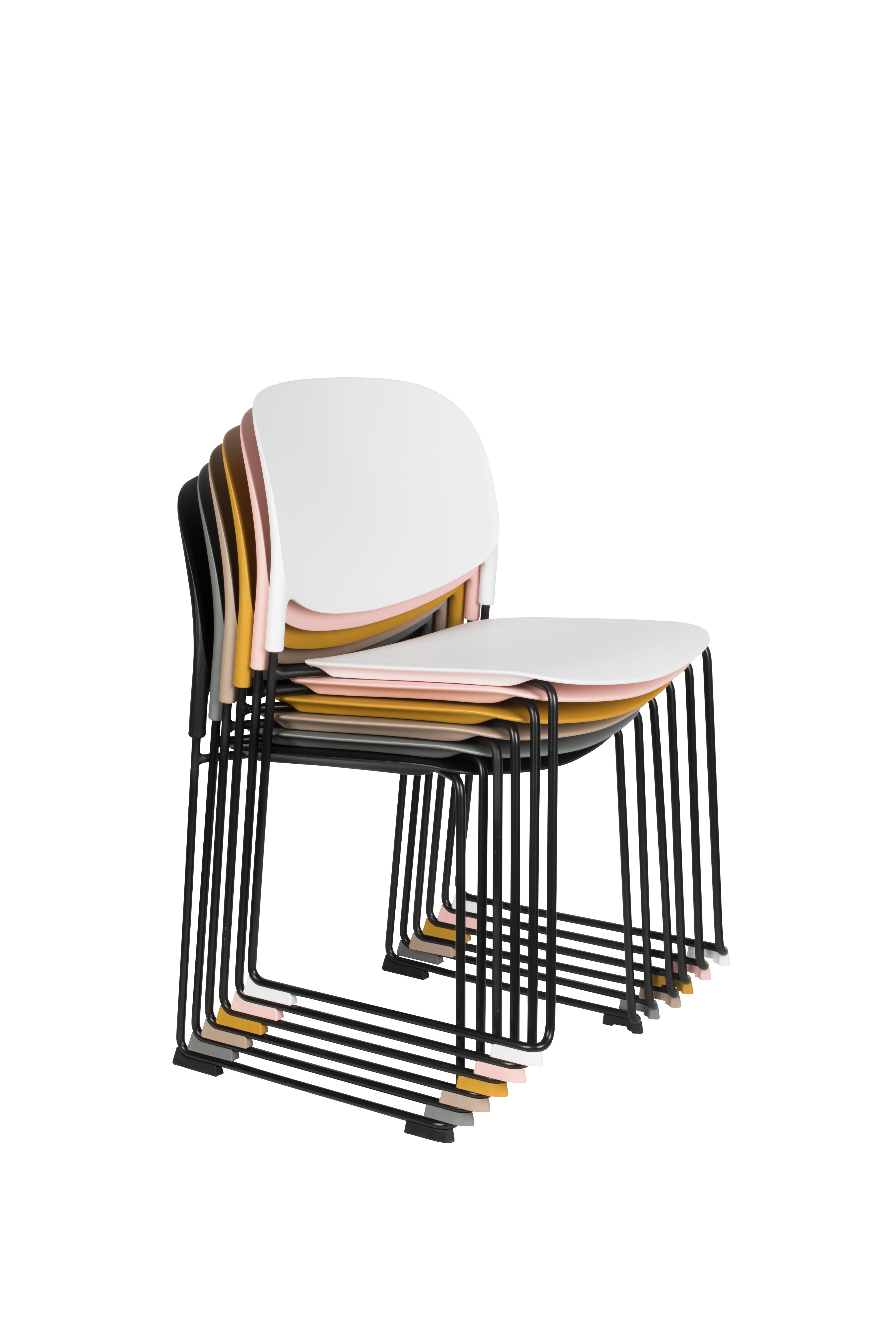 Stacks White chair with a black base