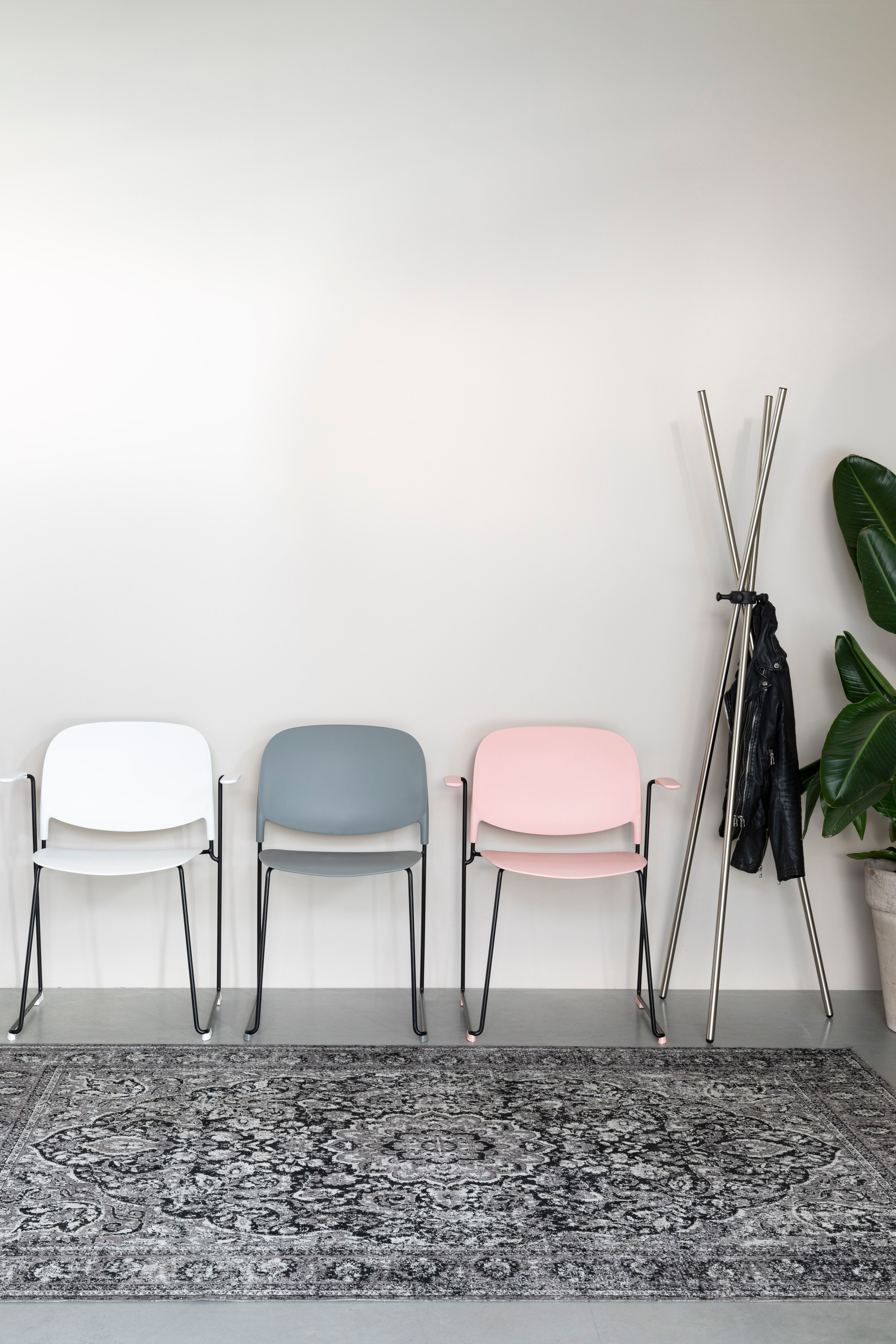 Gray Stacks Chair with a black base