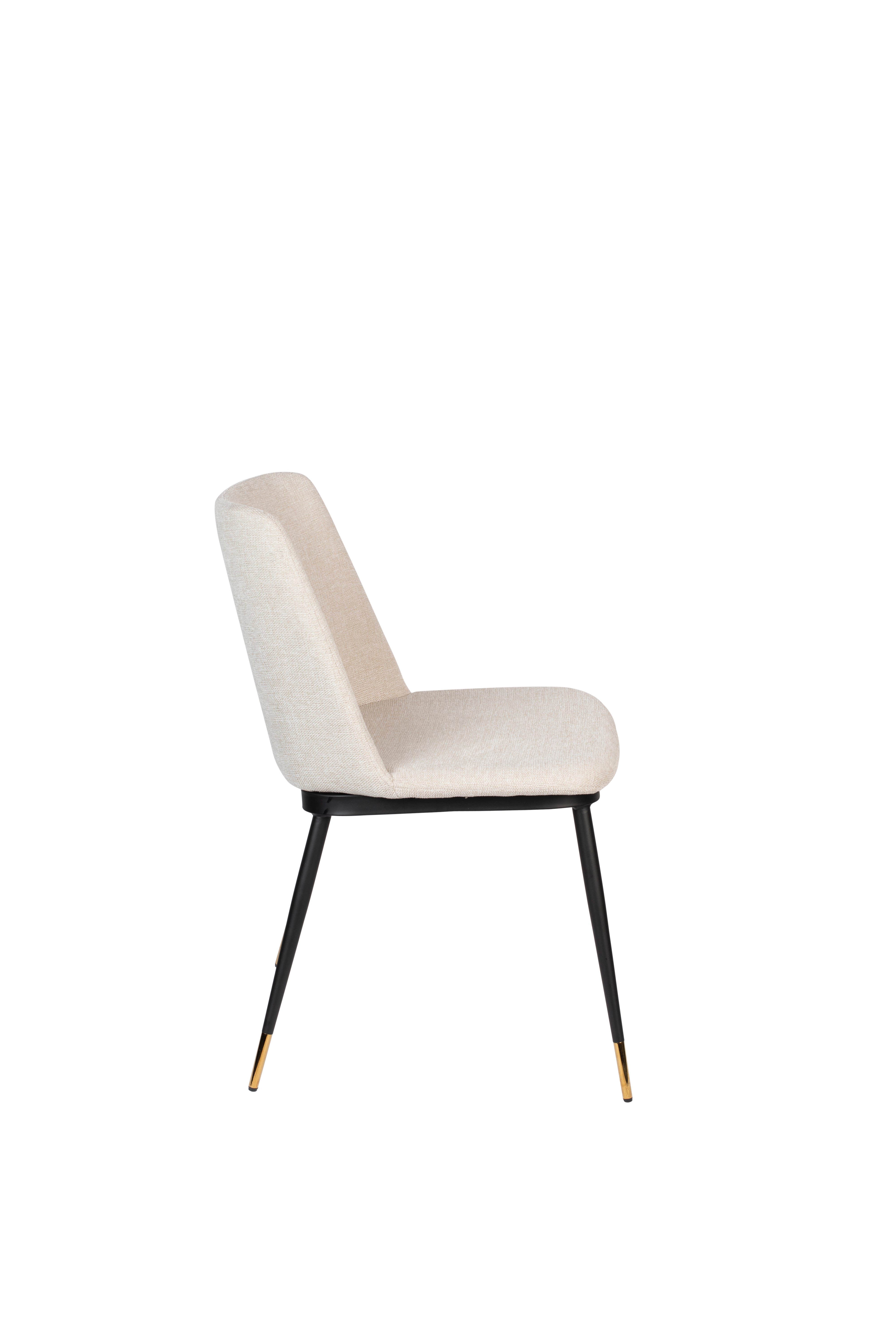 Beige lionel chair with a black base