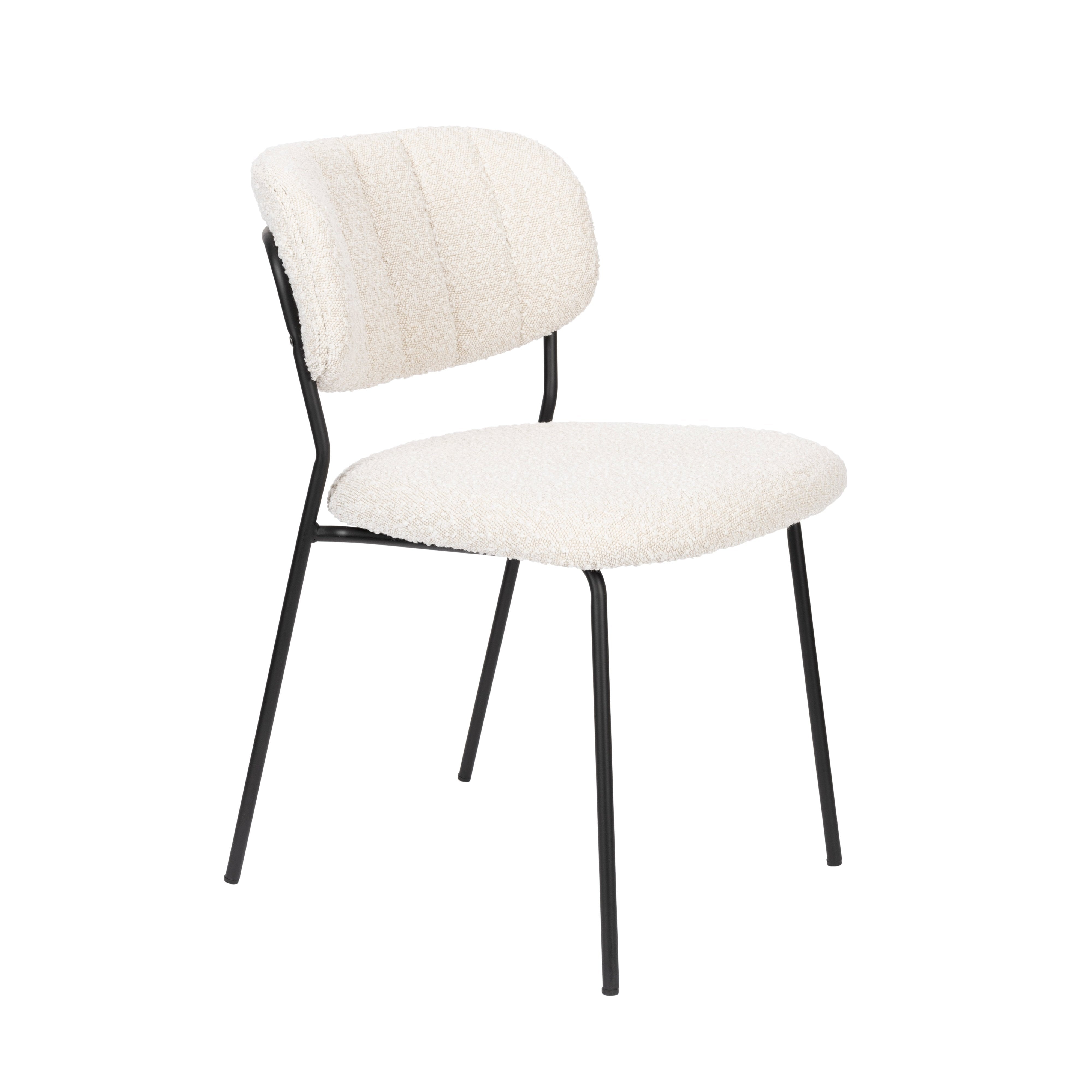 Jolien chair cream Boucle with a black base