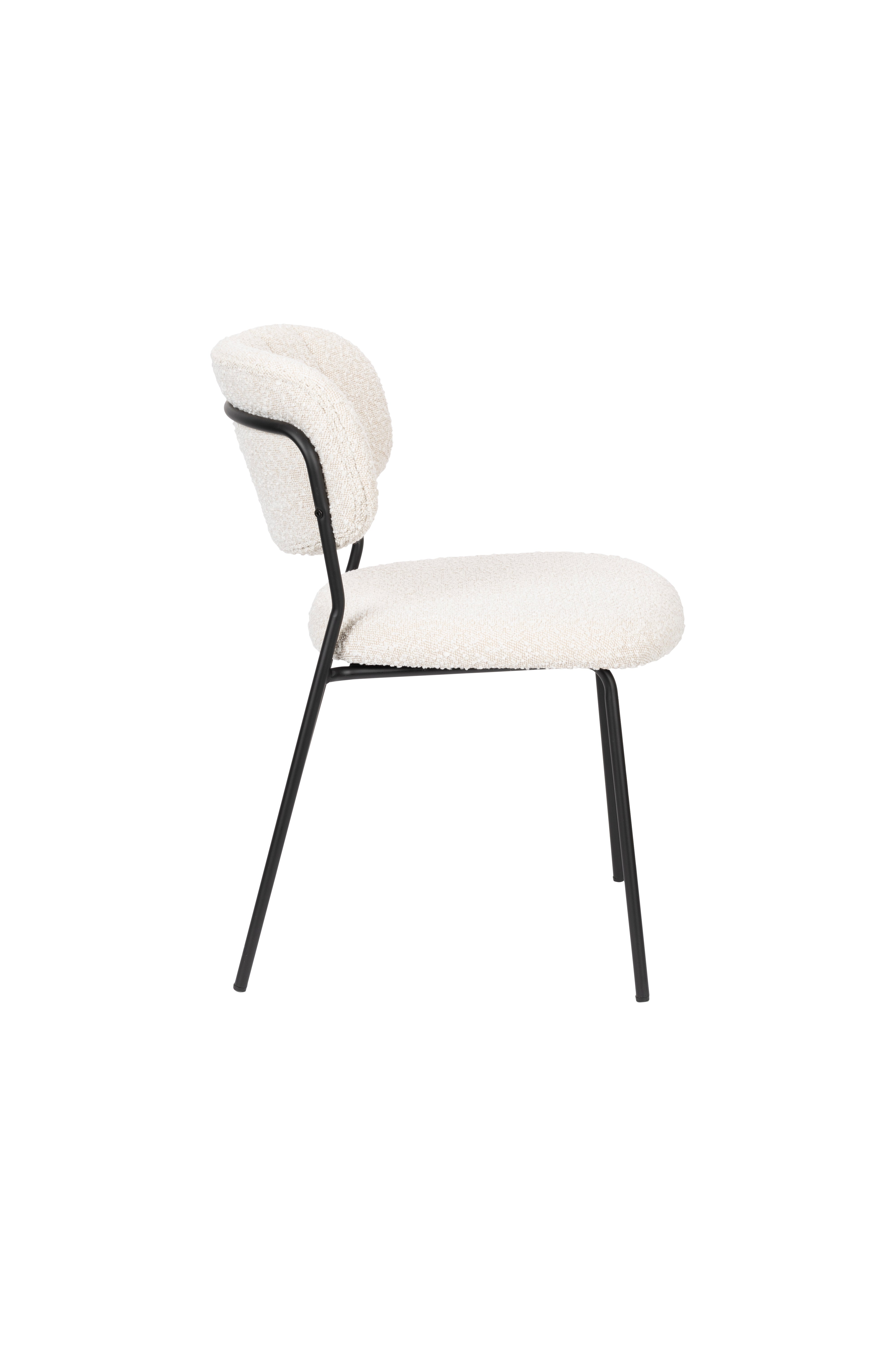 Jolien chair cream Boucle with a black base