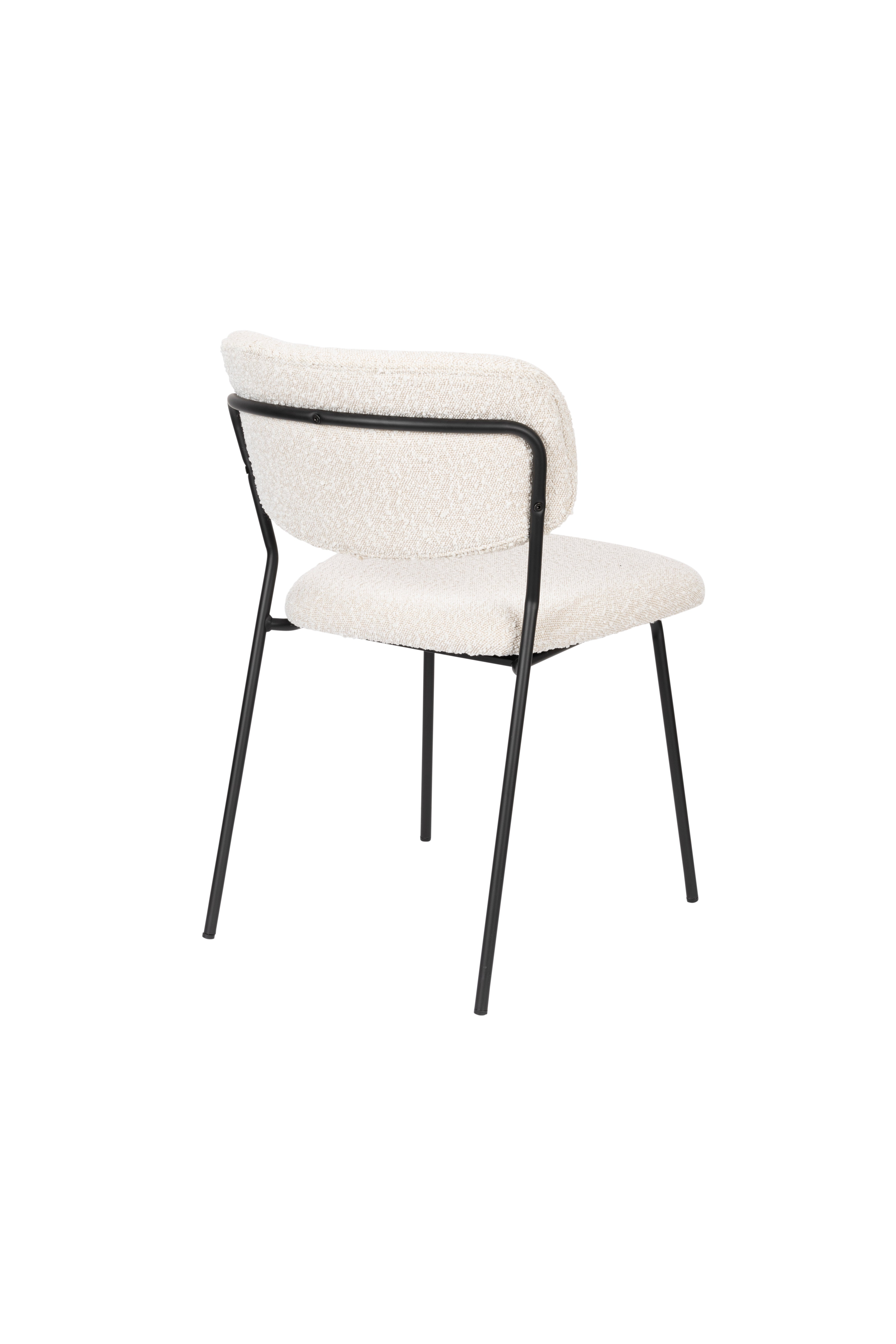 Jolien chair cream Boucle with a black base