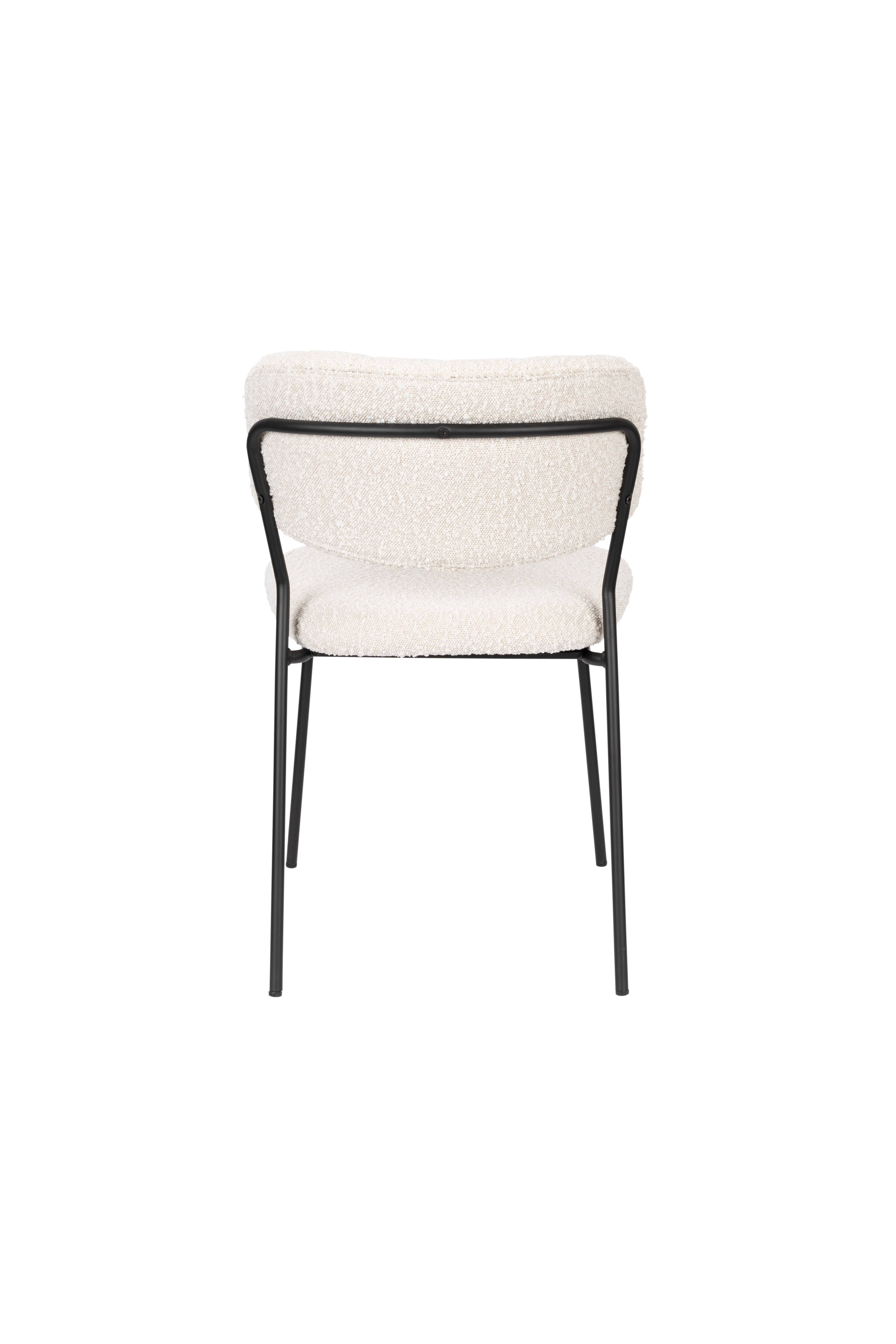 Jolien chair cream Boucle with a black base